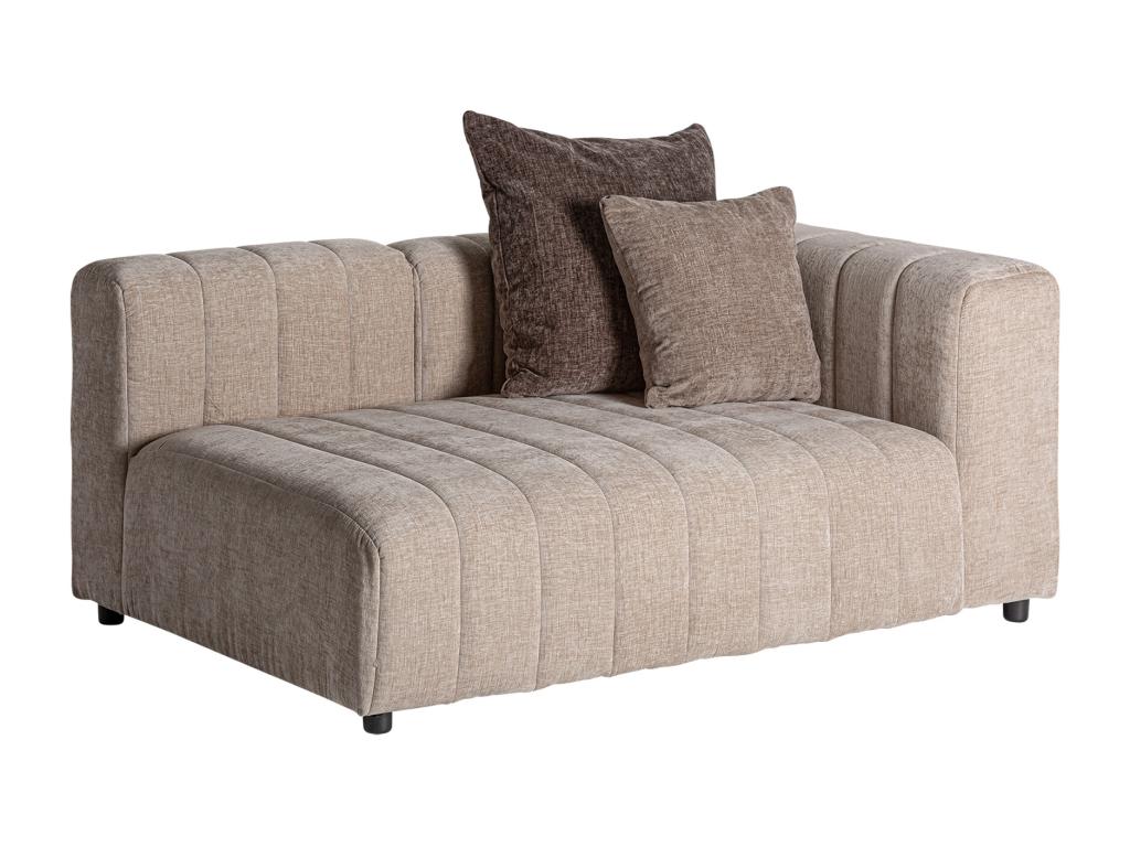 Sofá modular de terciopelo en color beige de 156x100x66cm