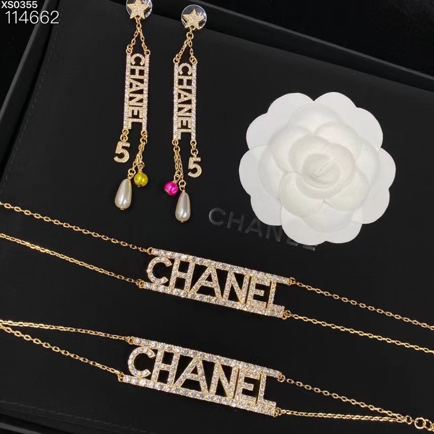 Chanel Monogram Earrings Bracelet Necklace - Original Replica Club
