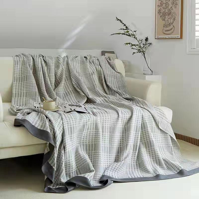 Multi Layer Bamboo Cotton Muslin Blanket Soft Hypoallergenic Lightweight Summer Air Conditioning Sofa Throw
