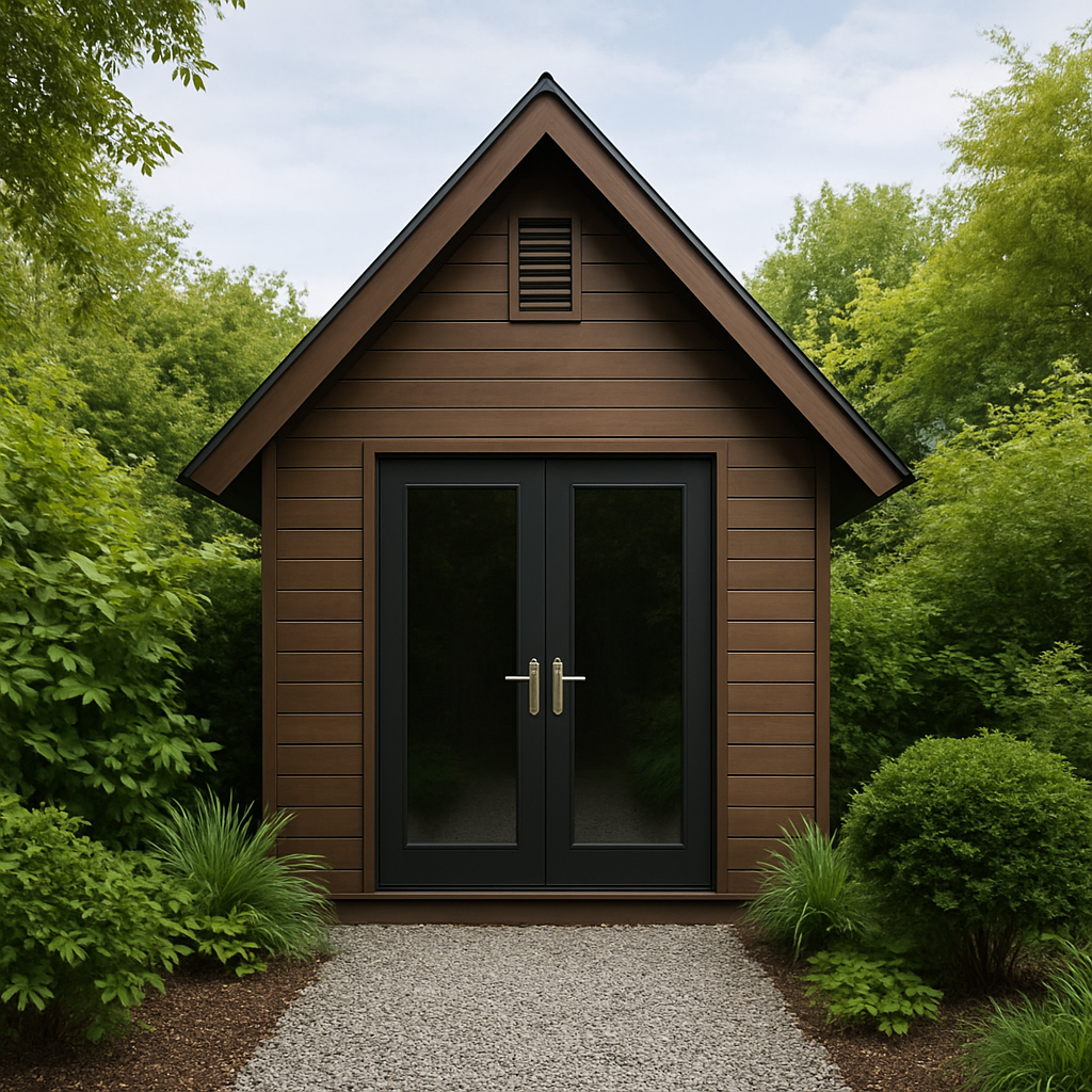 Caseta de jardin de madera Caseta de almacenamiento Marrón y Negro Madera sintética Exterior 220×200×260cm