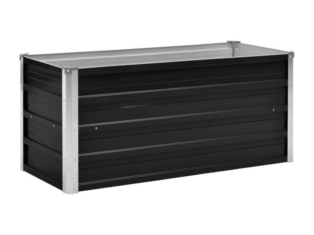 Arriate de acero galvanizado gris antracita 100x40x45 cm