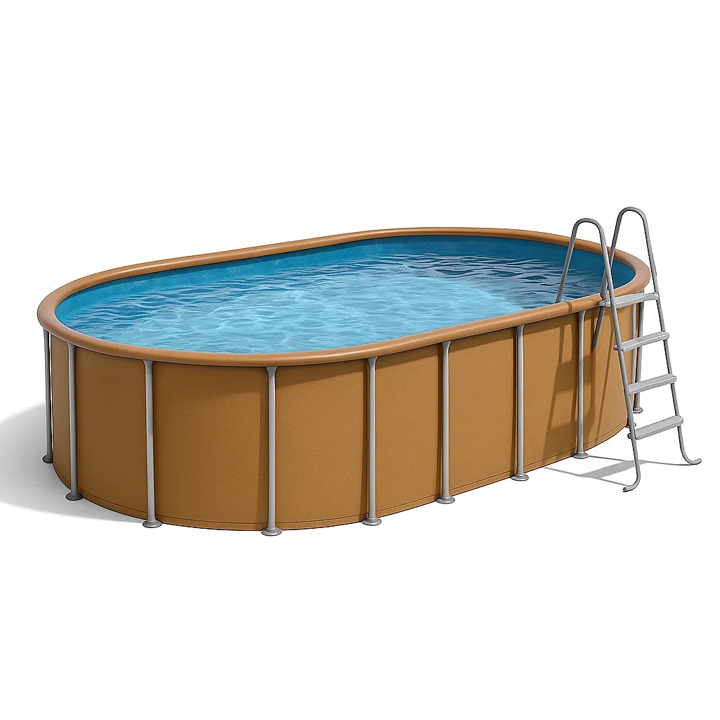 Piscina tubular ovalada 472x286x104 cm colores marrón/azul BlMtaXG145gb