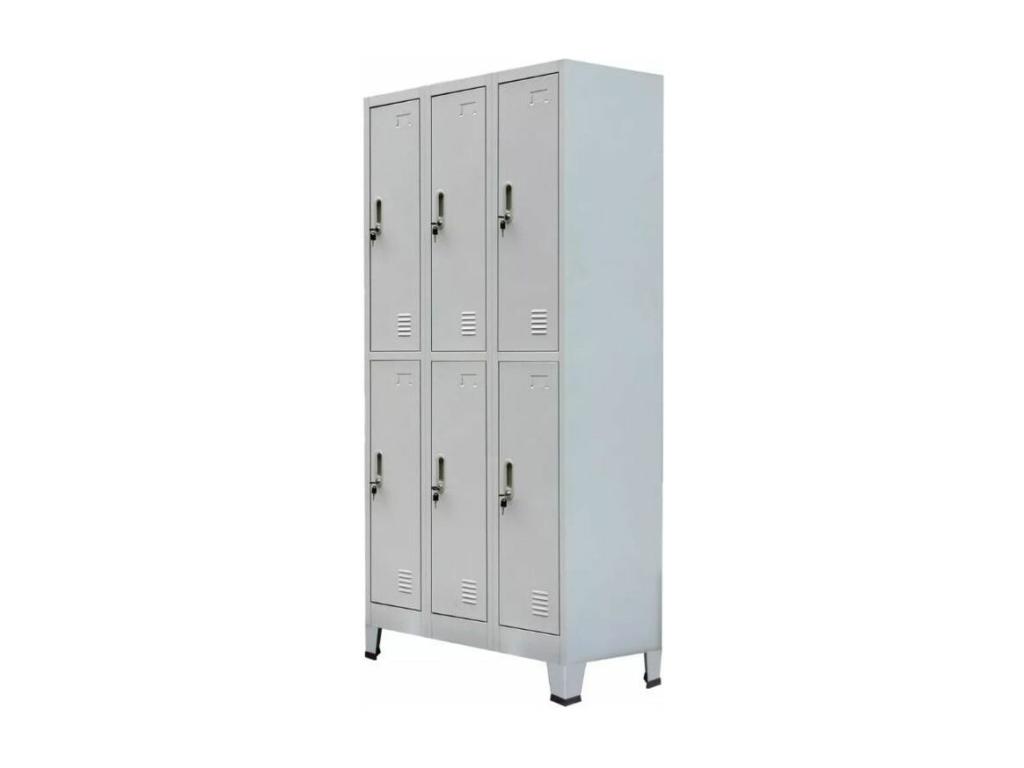 Taquilla con 6 compartimentos acero 90x45x180 cm Gris
