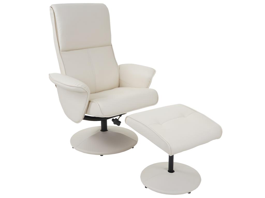 Sillón reclinable Stockholm, polipiel, crema