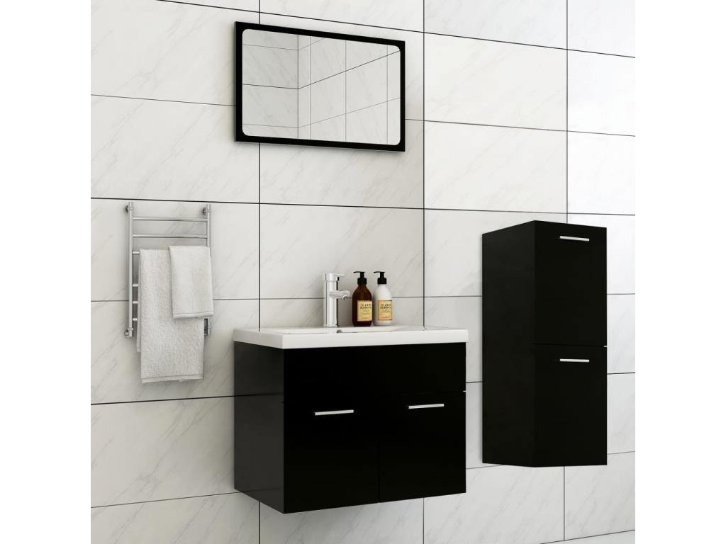 Conjunto de muebles de baño aglomerado negro