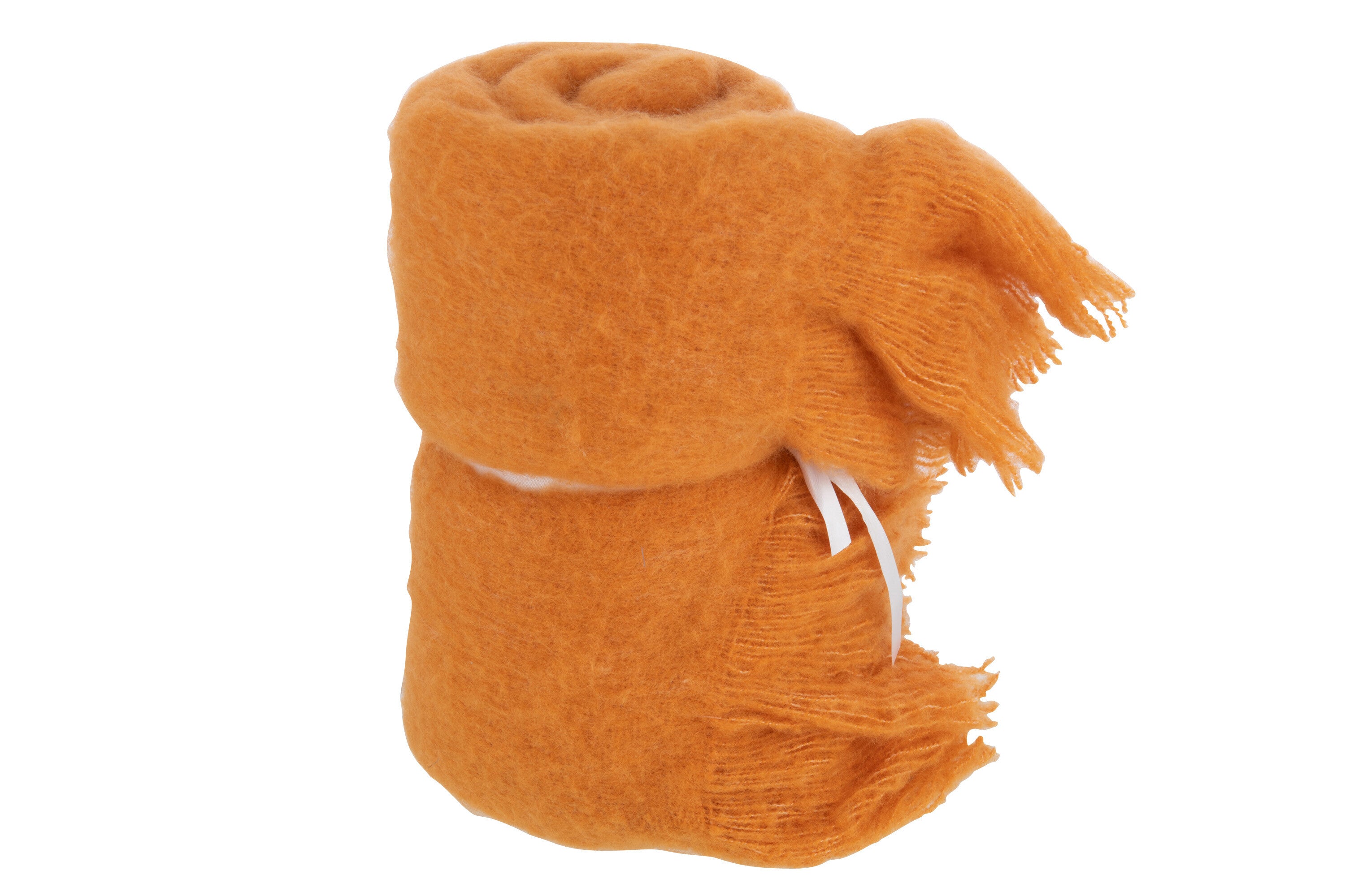 J-Line plaid Franje - polyester - oker - 180 x 130 cm