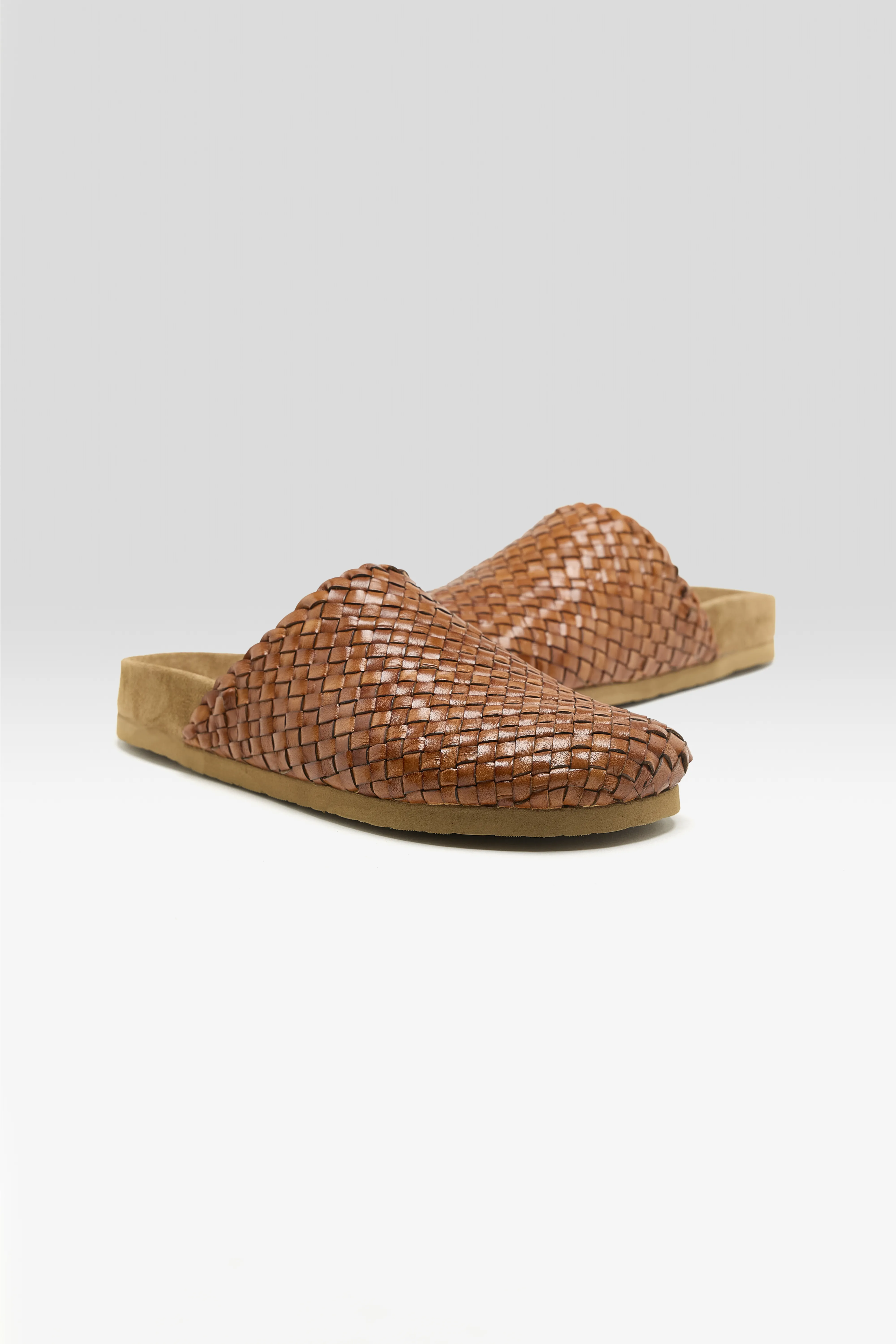 Bellerose Woven Leather Mule Sandals  (261 / W / BROWN)