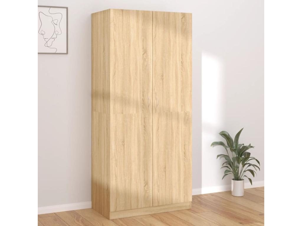 Armario de madera contrachapada color roble Nestliq 90x52x200 cm
