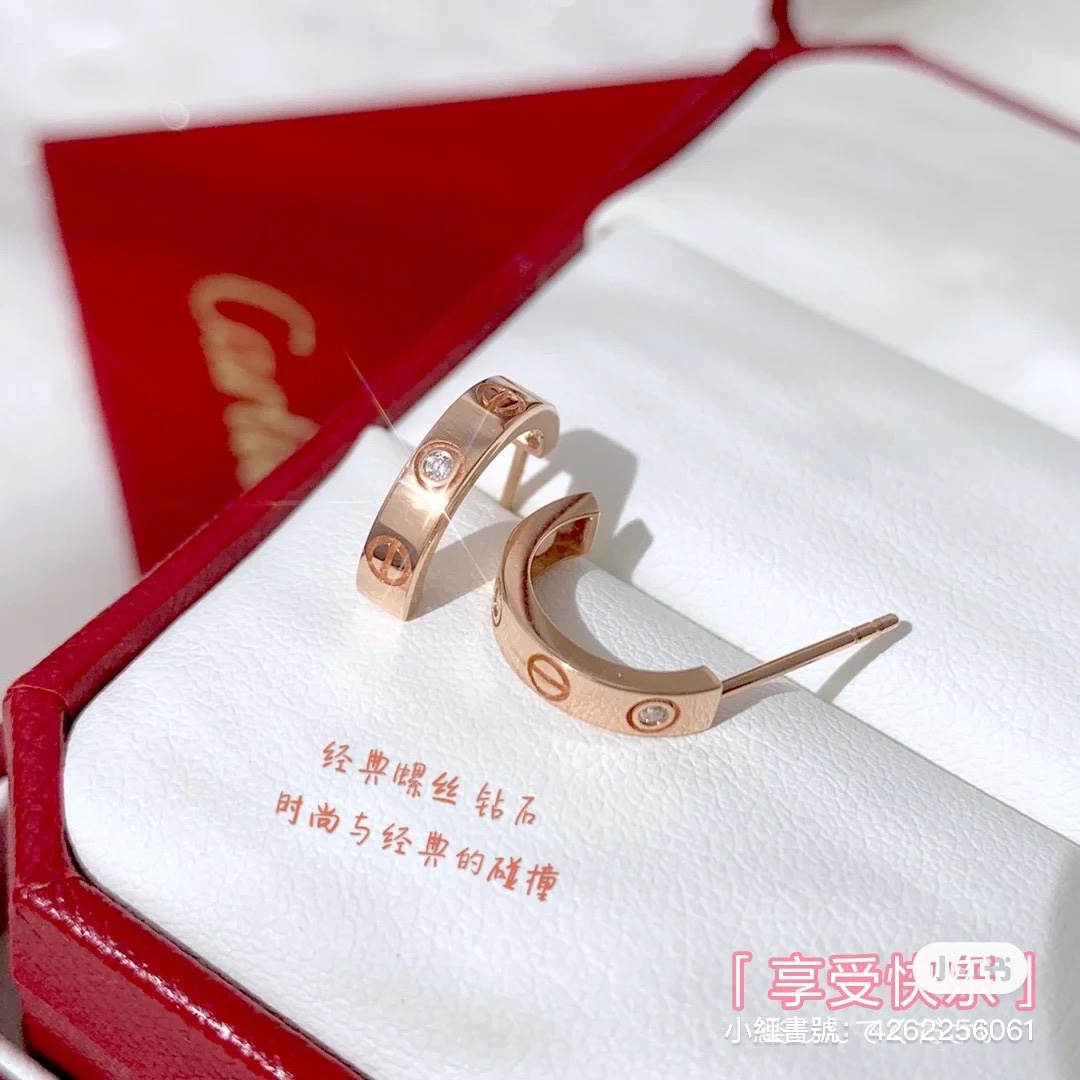 Cartier Diamond Paved LOVE Half Hoop Earrings - Original Replica Club