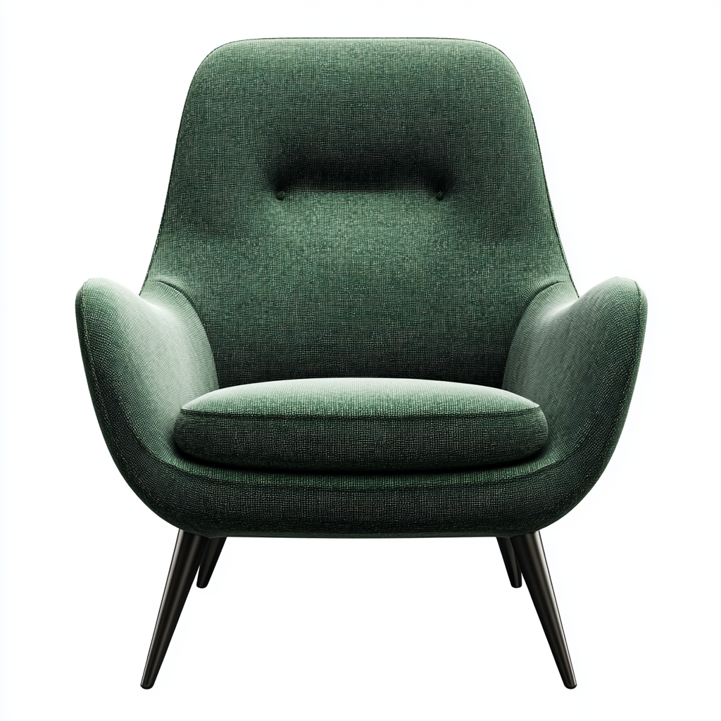 Sillón moderno verde de tela 72x78 cm
