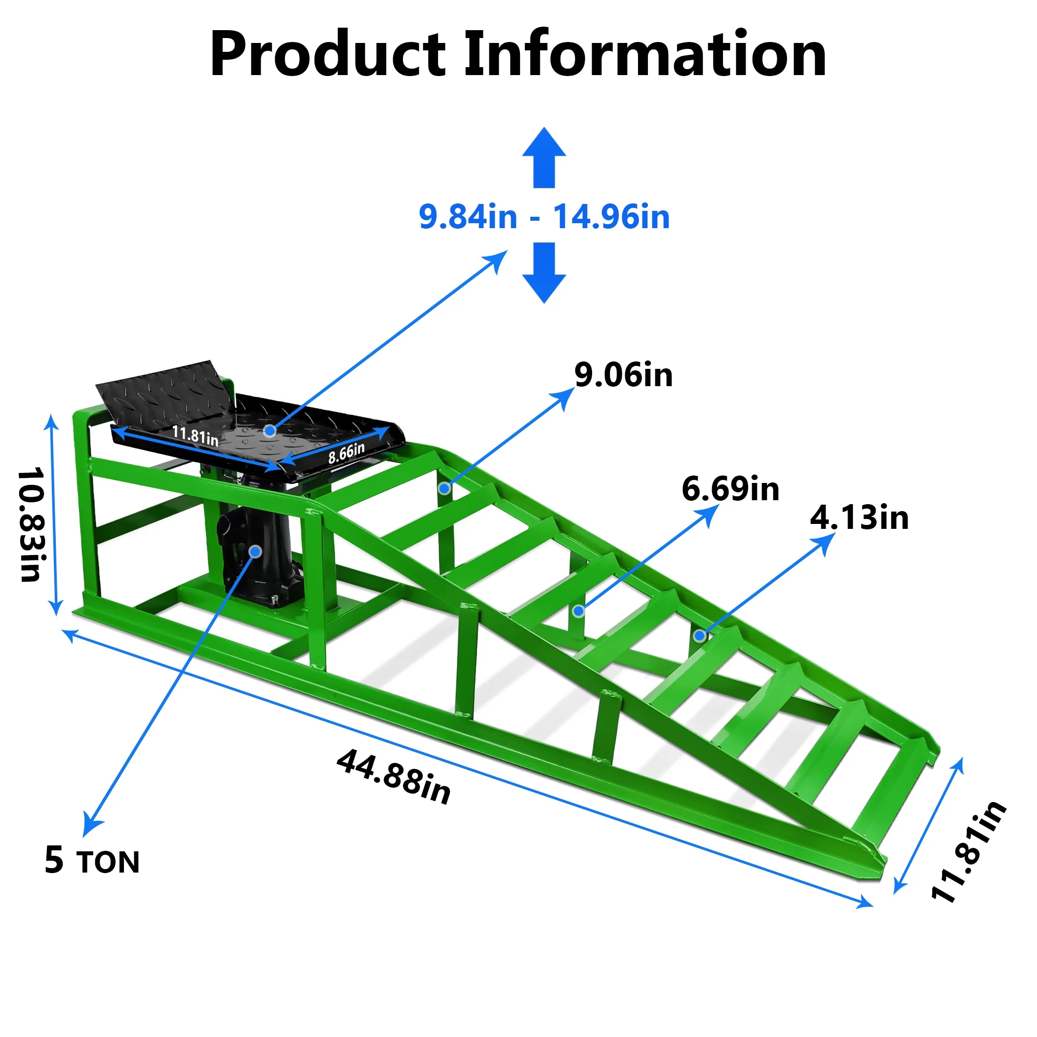Lafati 2-Pack Hydraulic Car Ramps: Heavy-Duty Vehicle Ramps with 5T / 10000lbs Jack Load Capacity, Portable Design for Effortless Oil Changes and Car Lifts - Image 21