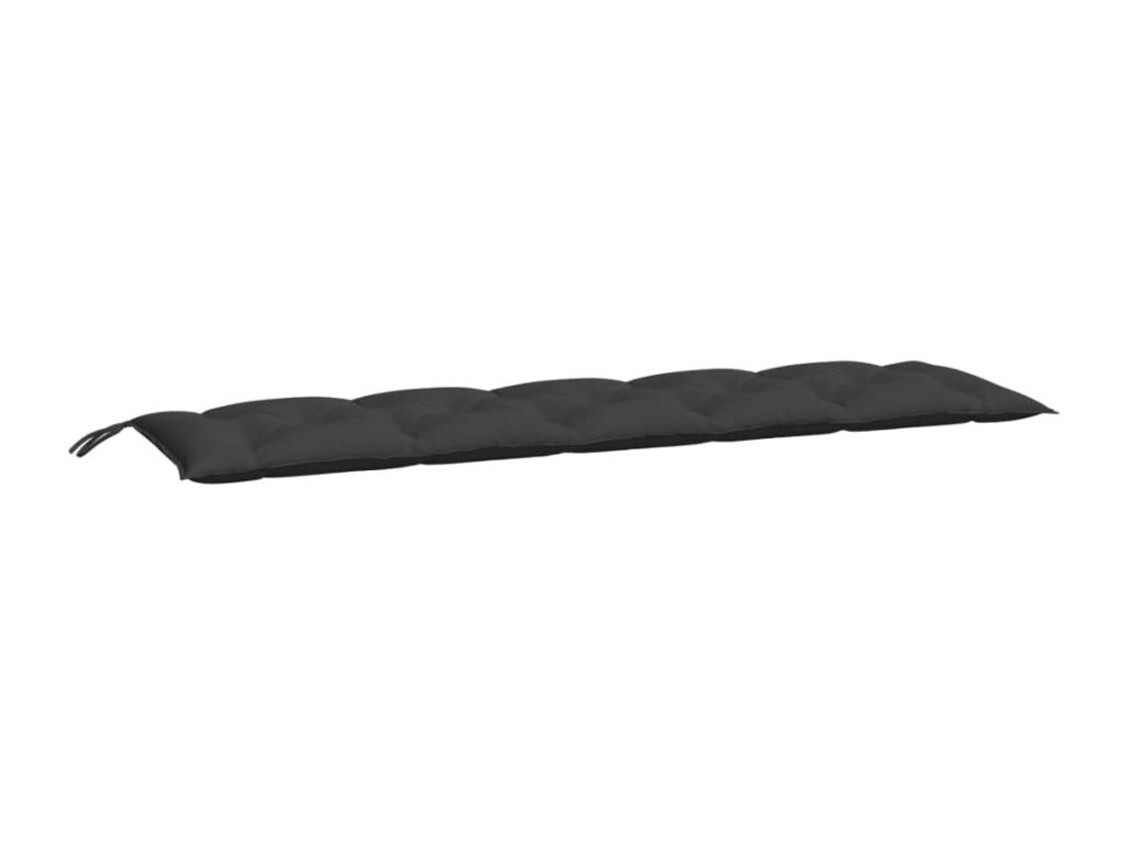 Cojín de banco de jardín tela Oxford negro 180x50x7 cm