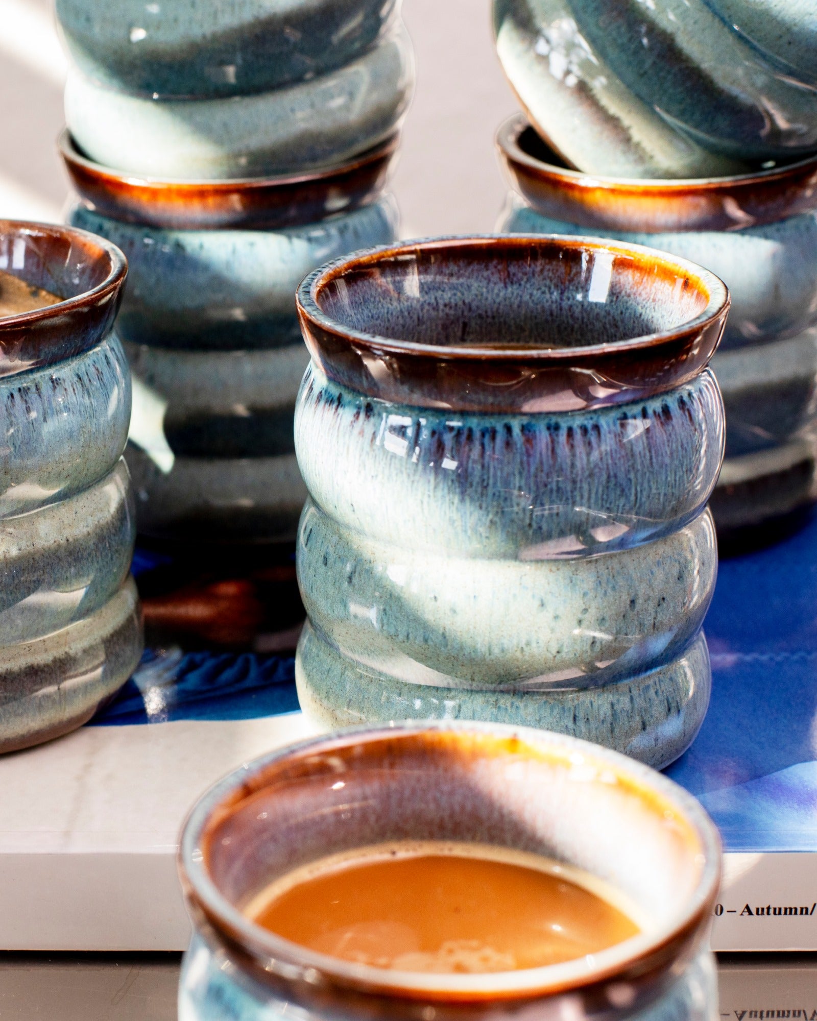 Madeira Becher groß bubble grünblau 4er-Set