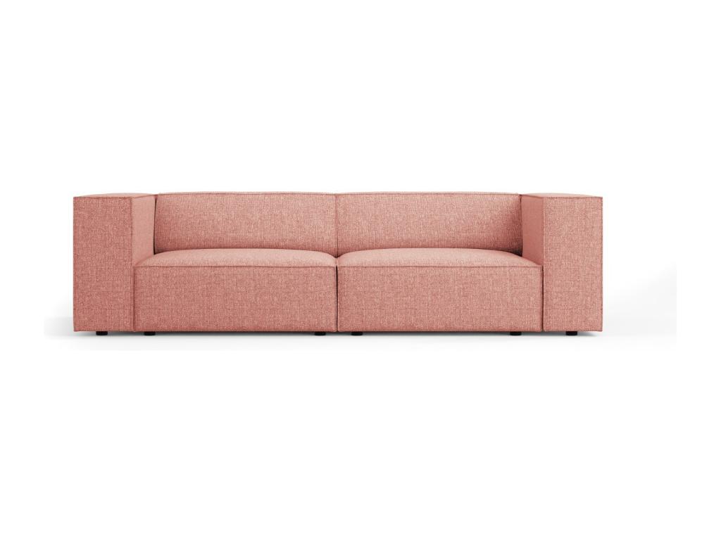 Mubdelu - Sofá "Arendal" 3 plazas de tejido chenilla rosa - 204x102x70cm