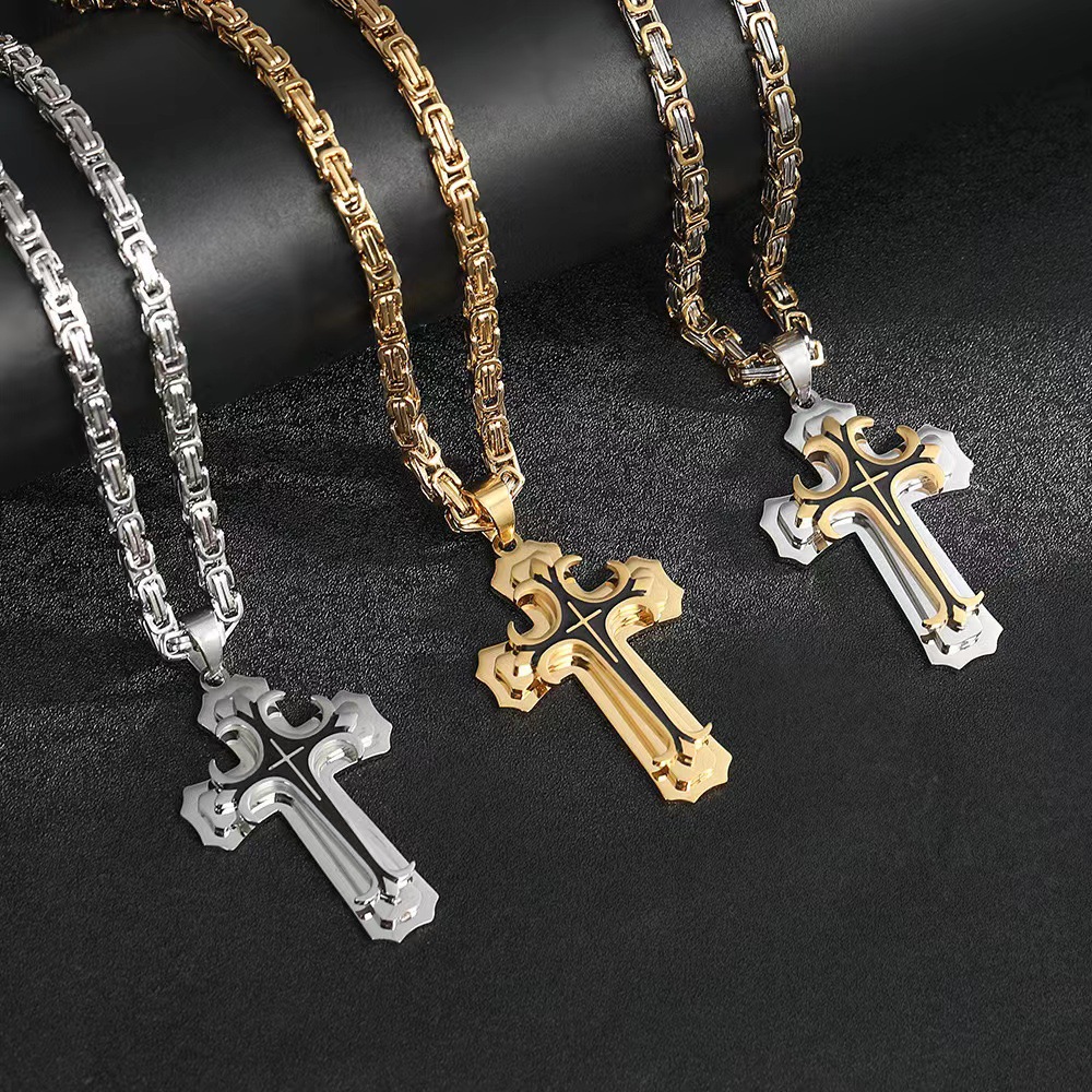 Unisex Stainless Steel Cross Necklace TeeThreads Sustain the Scene with Custom Apparel
