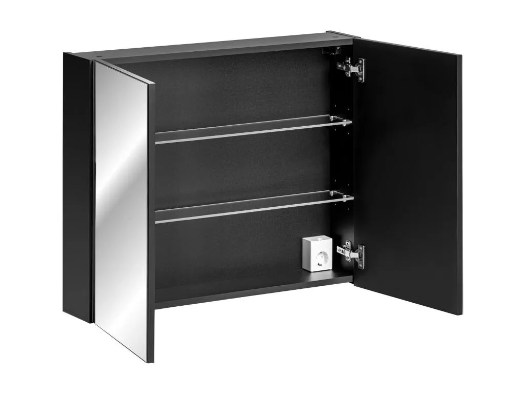 Armarios Con Espejo Decocasaes FE MC80 2D 80x17x65 Negro 77094lmch