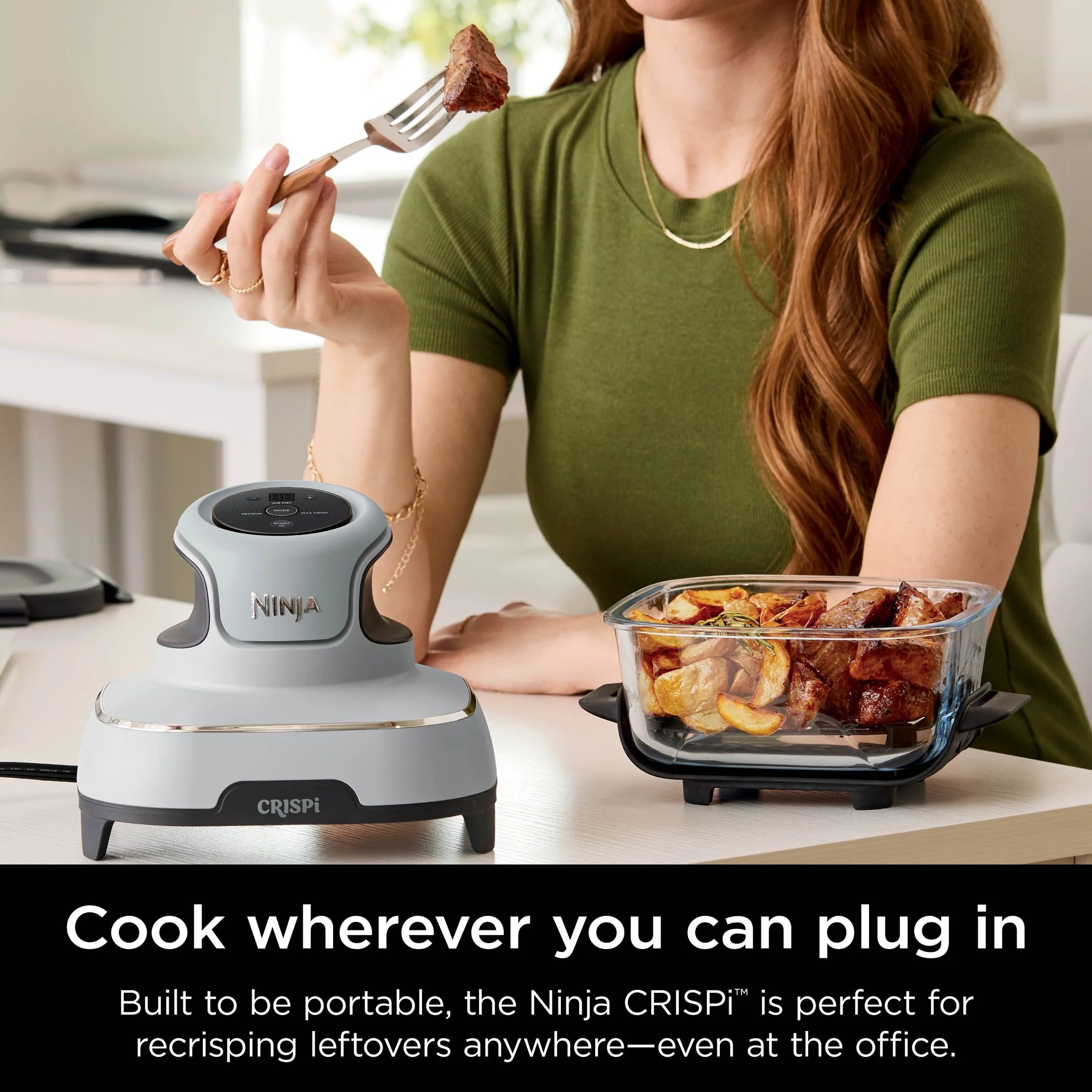 Ninja Crispi 3-in-1 Portable Glass Air Fryer Cooking System, 1500W, 4-Qt & 5-Cup TempWare Glass Containers with Storage Lids, Microwave, Freezer & Dishwasher Safe, White, FN100WH - Image 13
