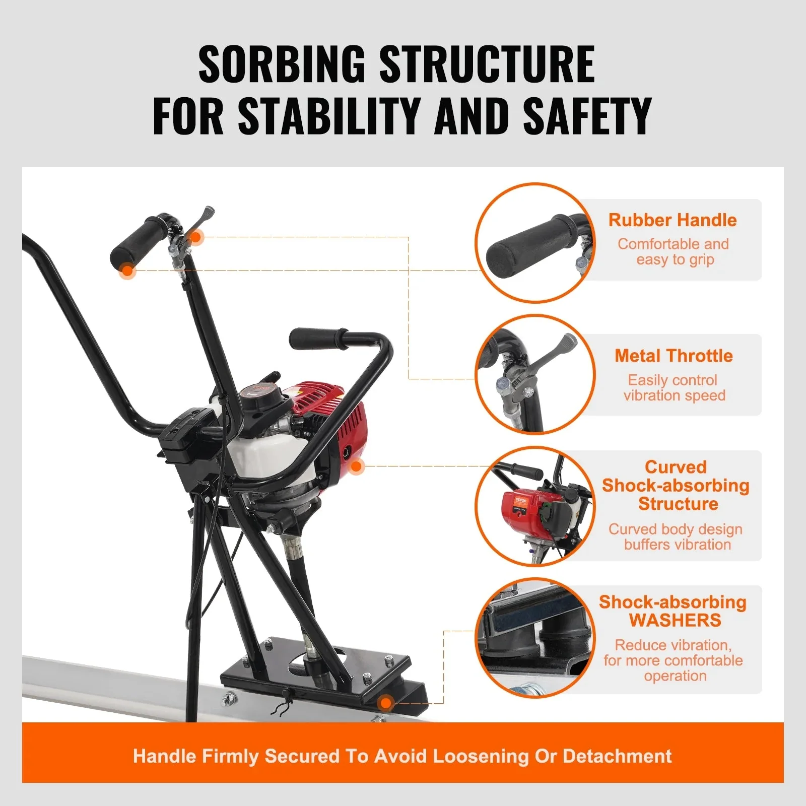 VEVOR Gas Concrete Power Screed With 8ft Aluminum Board - ZPJ-25A-8 - Image 5 VEVOR Gas Concrete Power Screed With 8ft Aluminum Board - ZPJ-25A-8 - Image 5