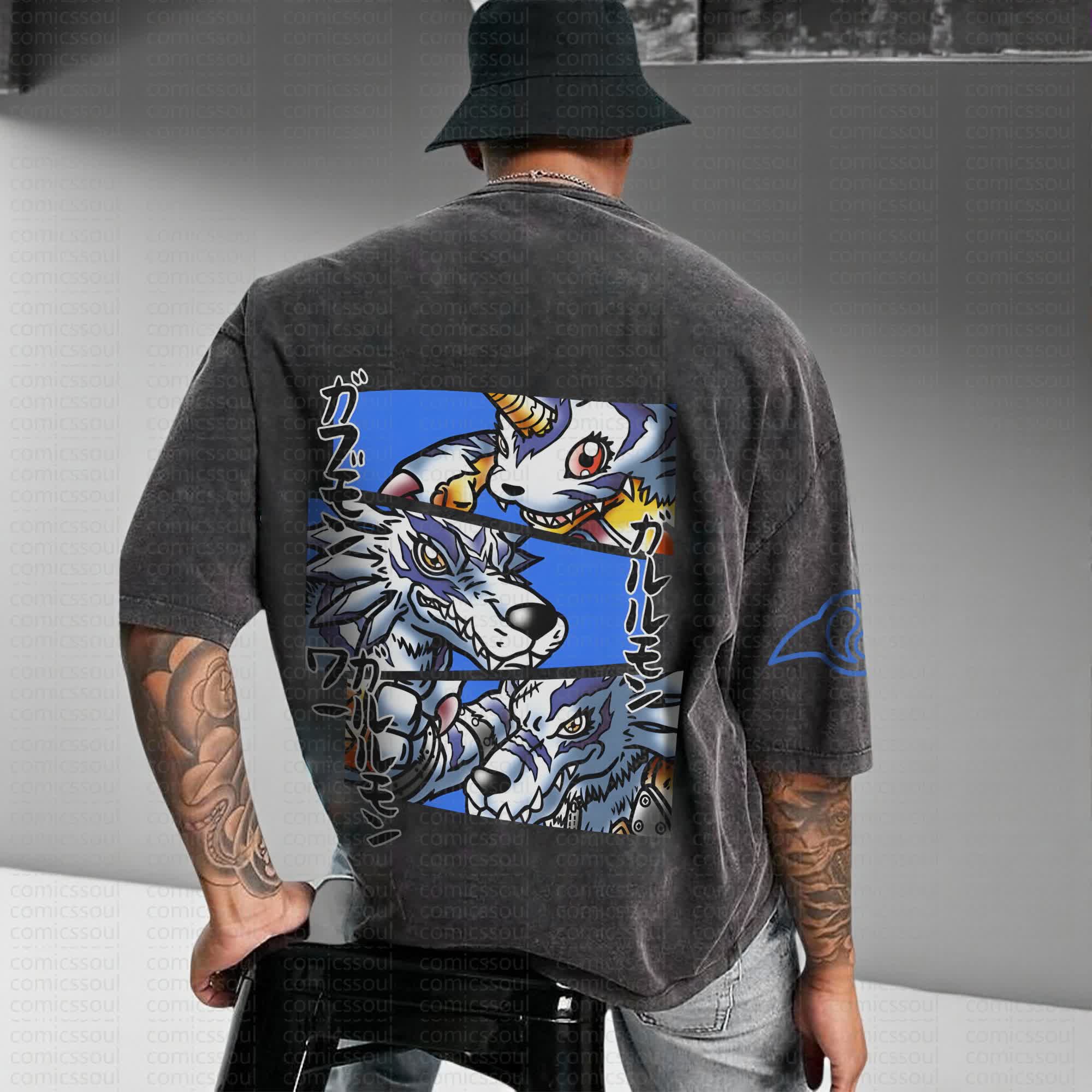 Unisex Anime Inspired Vintage Washed T-Shirt丨Comicssoul