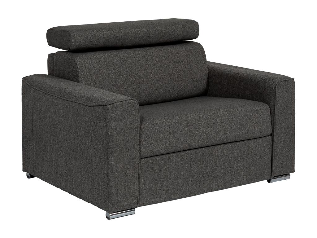Sillón cama de apertura rápida de tela gris - Cama de 70 cm - Colchón de 14 cm VIZIR