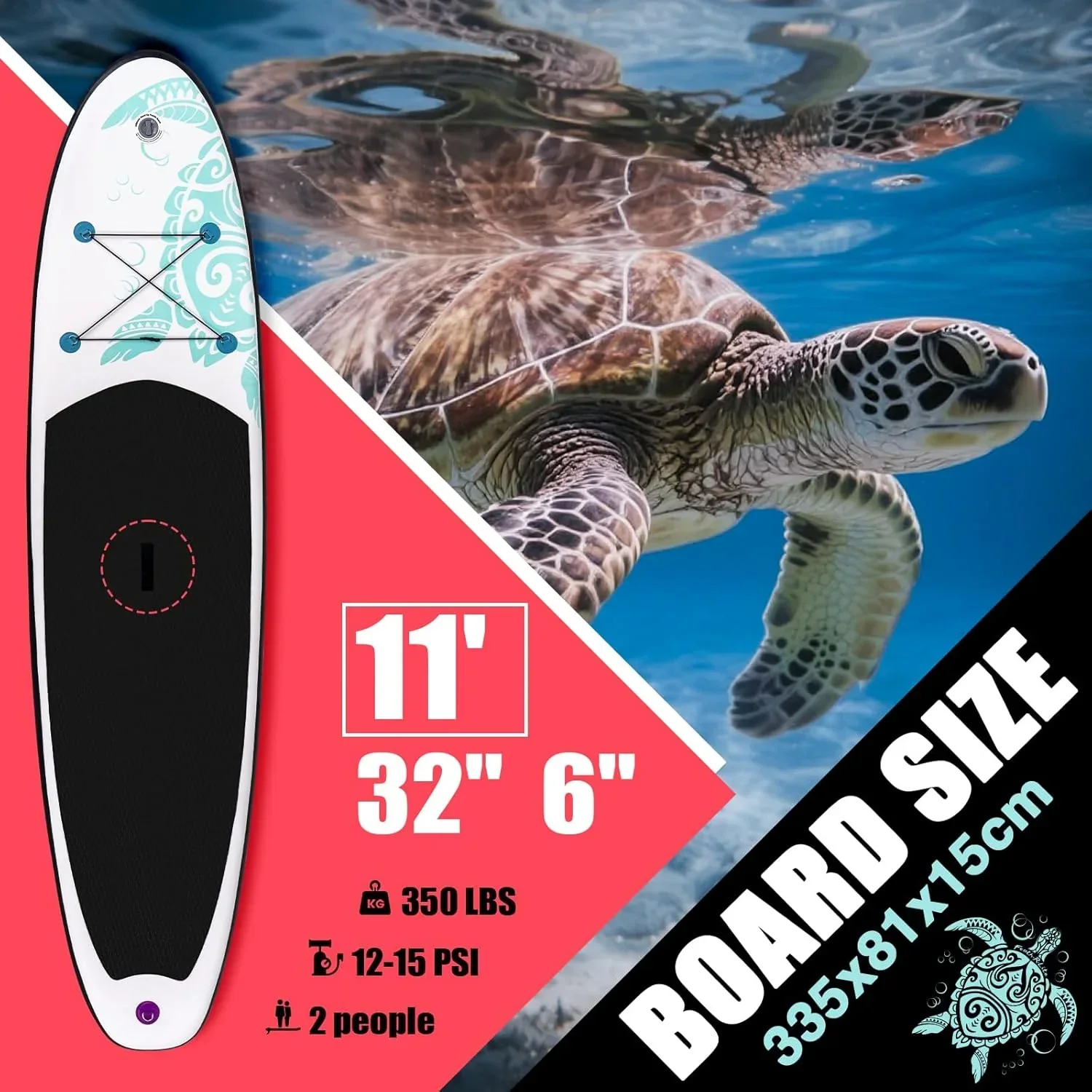 FunWater Inflatable Stand Up Paddle Board, 11 ft x 32 in x 6 in - SUP Paddle Accessories - Image 51 FunWater Inflatable Stand Up Paddle Board, 11 ft x 32 in x 6 in - SUP Paddle Accessories - Image 51