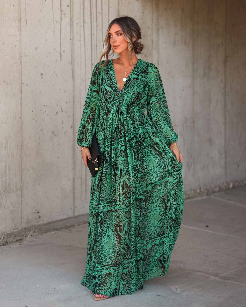 Do What I Feel Printed Chiffon Maxi Dress - Se7enfashion