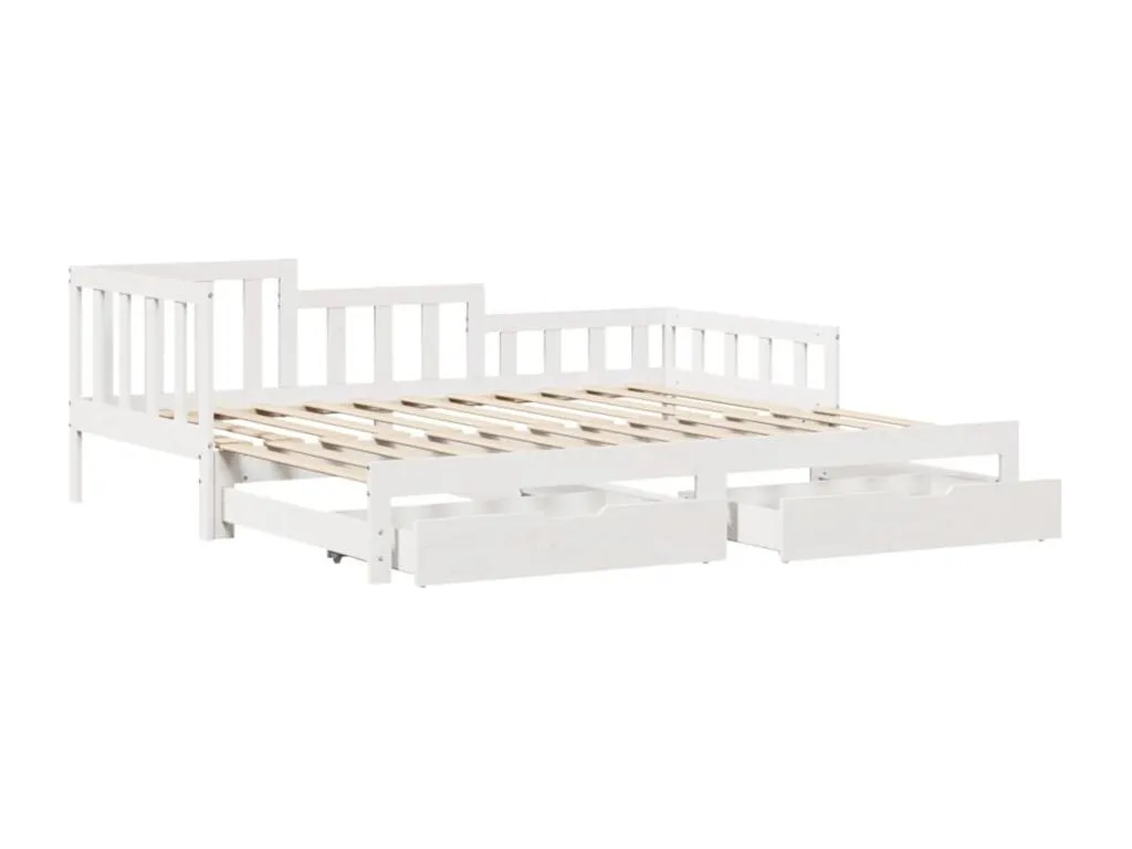 Sofá Cama Práctico Lluesmahome con Cajones (sin colchón), color blanco, 90x190 cm.  TI8623787