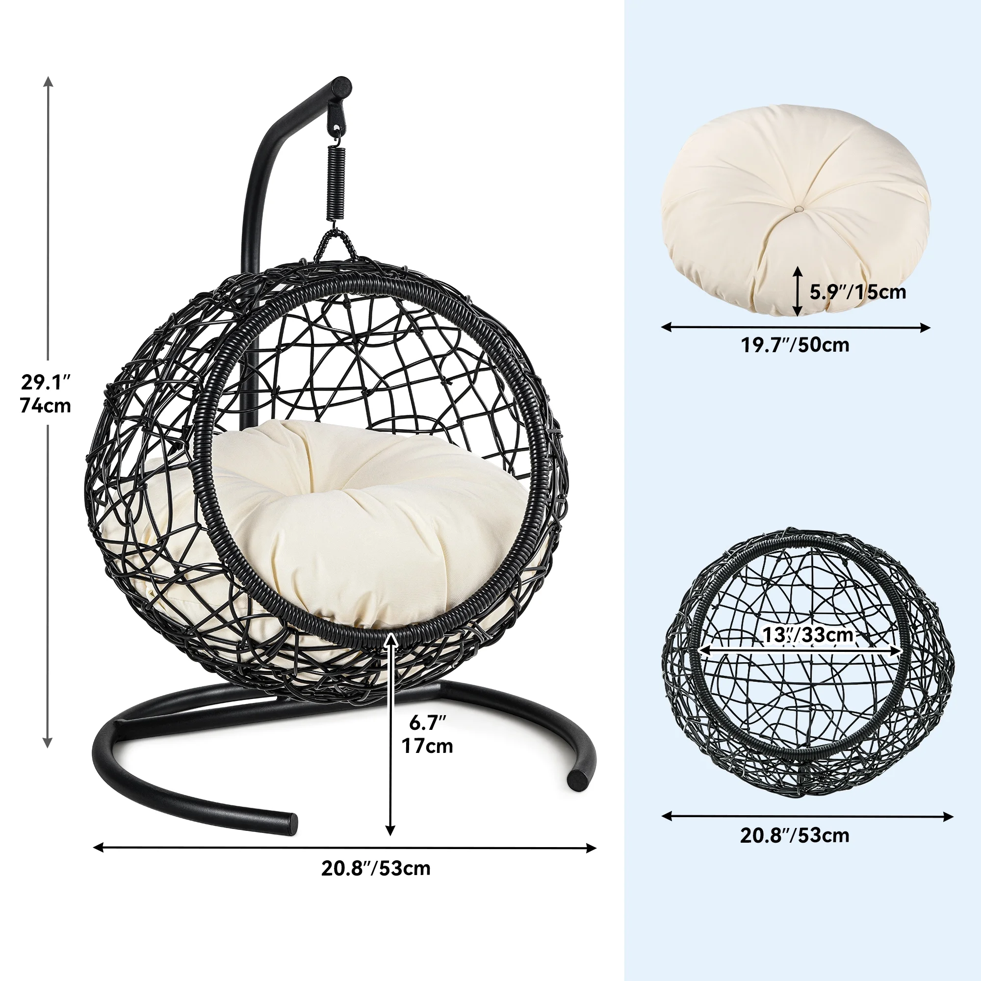 Dextrus Indoor Elevated Cat Bed with Detachable Cushion, Brown Solid - Image 9