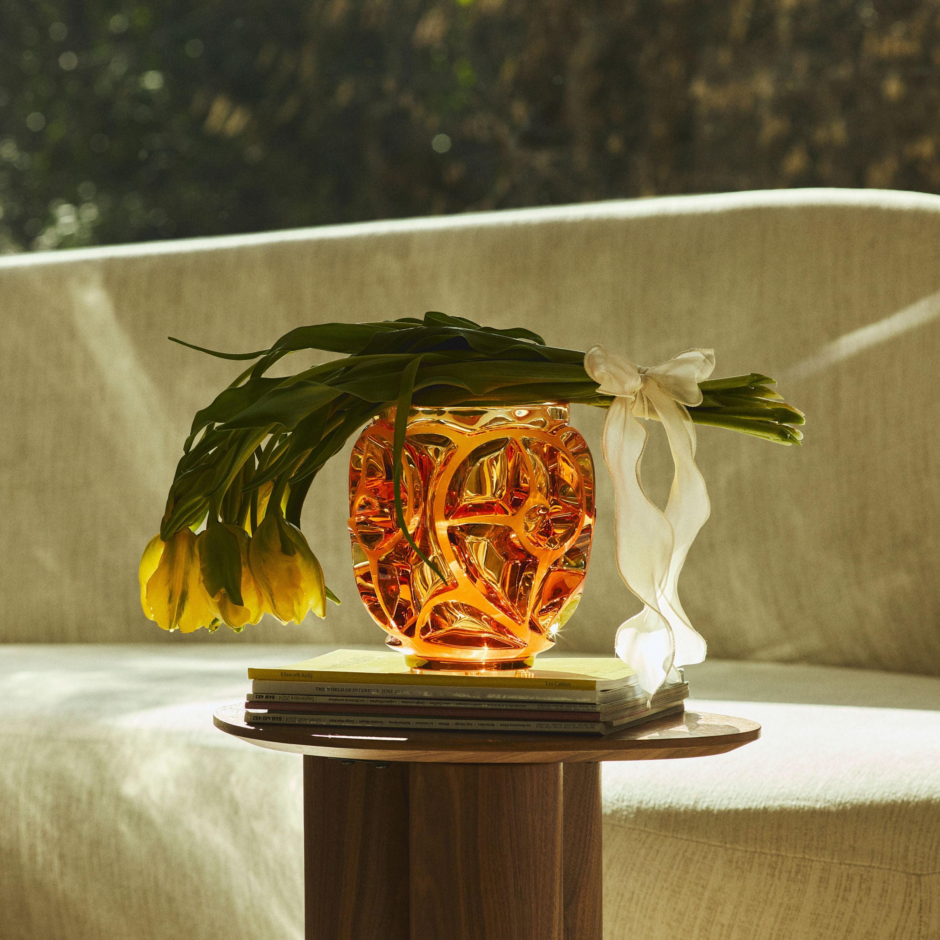 VASE TOURBILLONS - CRISTAL AMBRE
