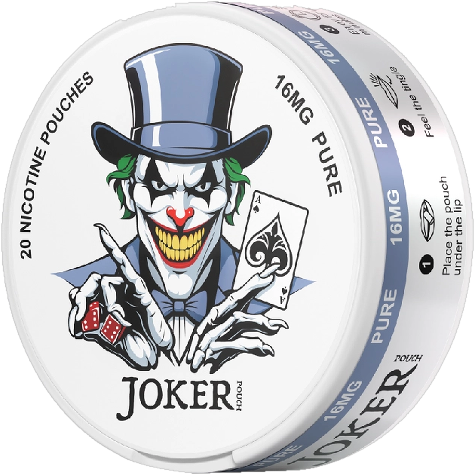 Joker Pure 16mg nicotine pouches (side)