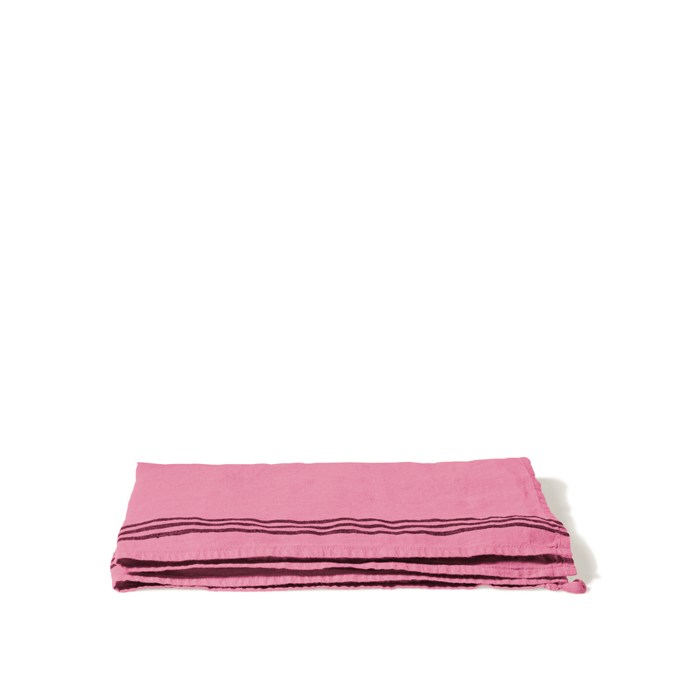 Torchon en lin lavé - Rose Garance