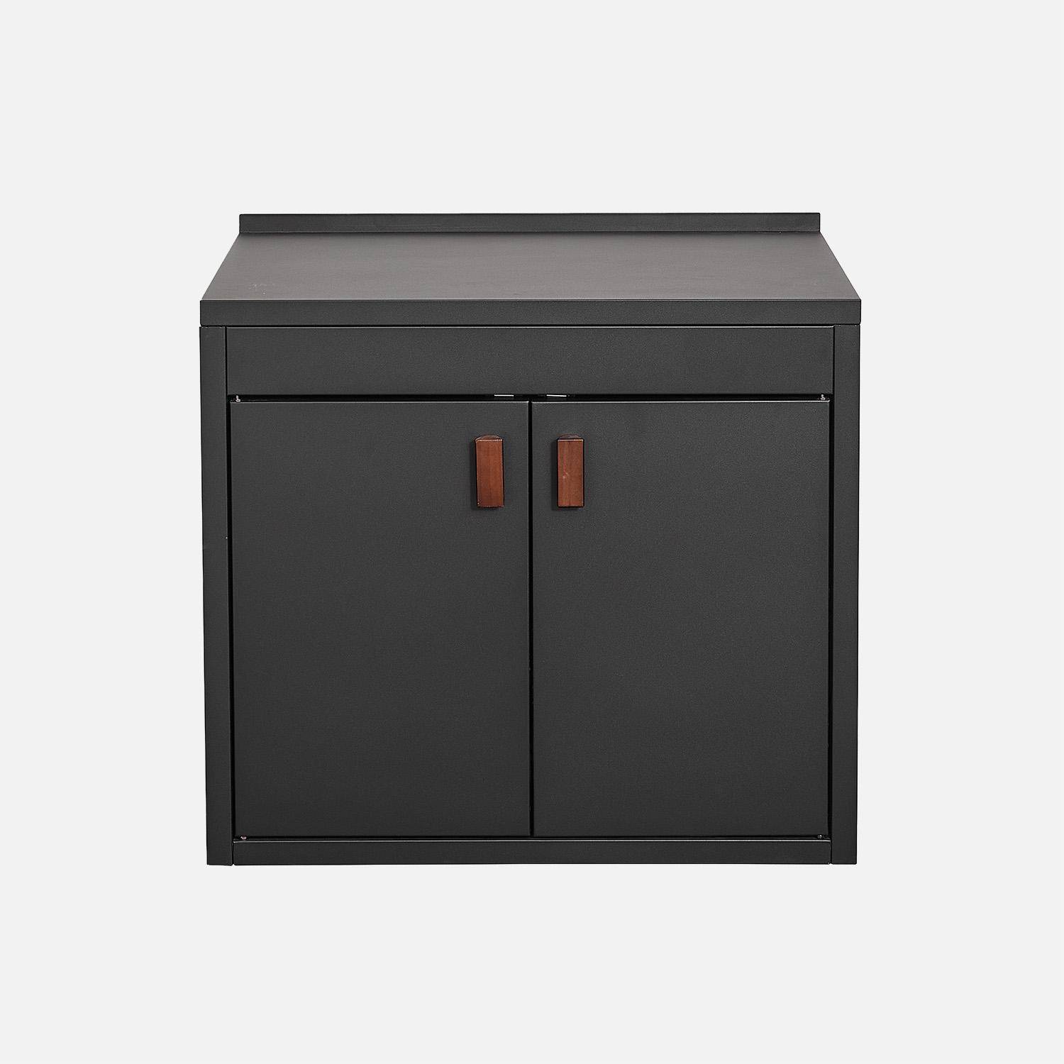 Thira - Cocina exterior de acero 2 puertas, 80cm