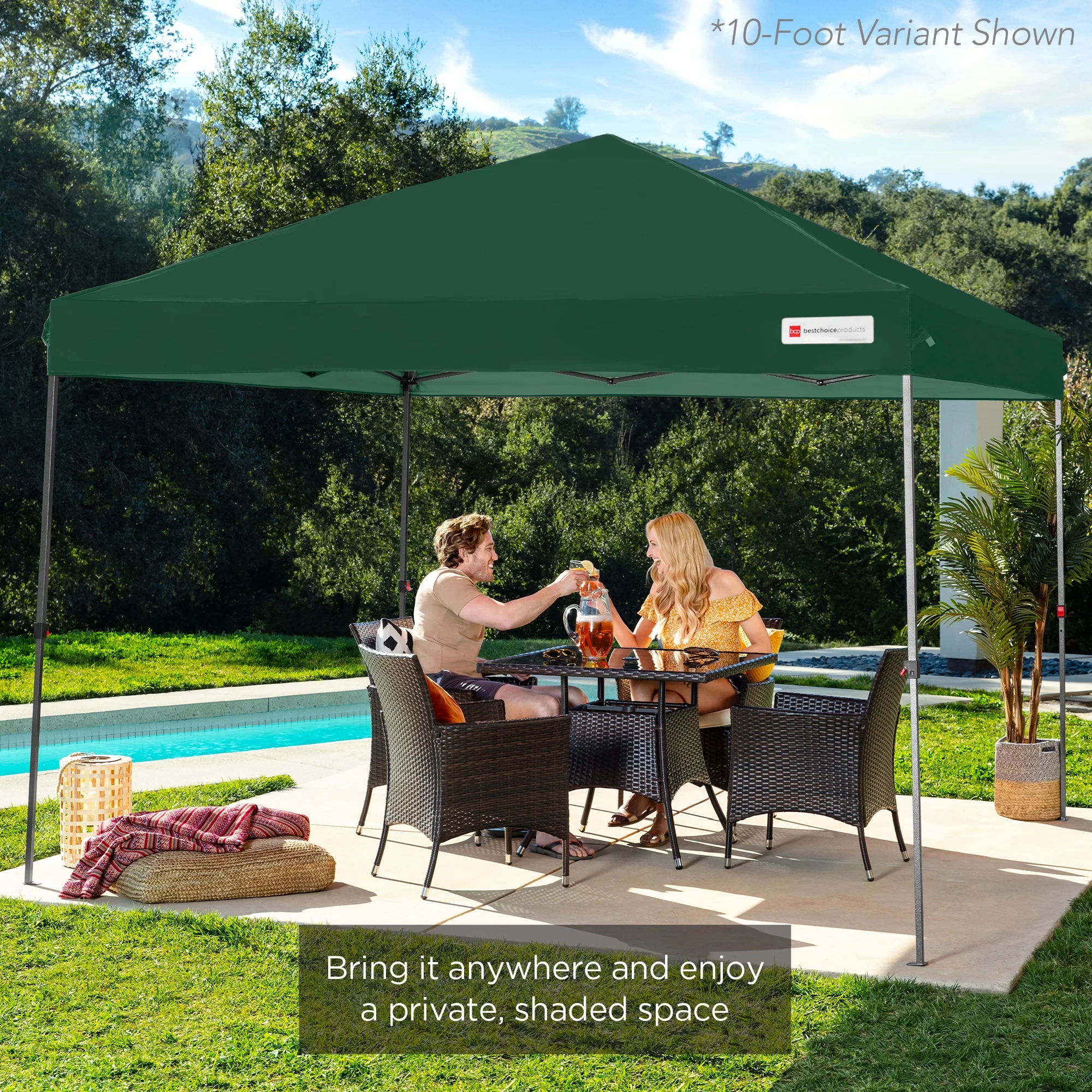 Best Choice Products 12x12ft Easy Setup Pop Up Canopy w/ 1-Button Setup, Wheeled Case, 4 Weight Bags - Navy Blue - Image 83