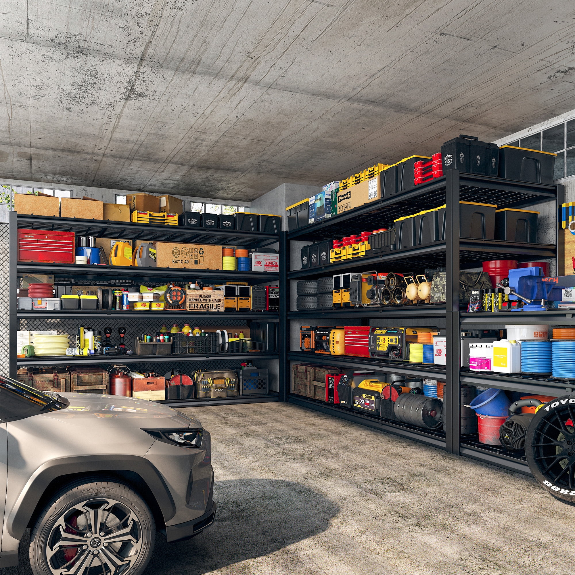 REIBII 60" W Garage Shelving 3000LBS Heavy Duty Storage Shelves Adjustable 5 Tier Metal Storage Rack,60" W x 24" D x 72" H - Image 10
