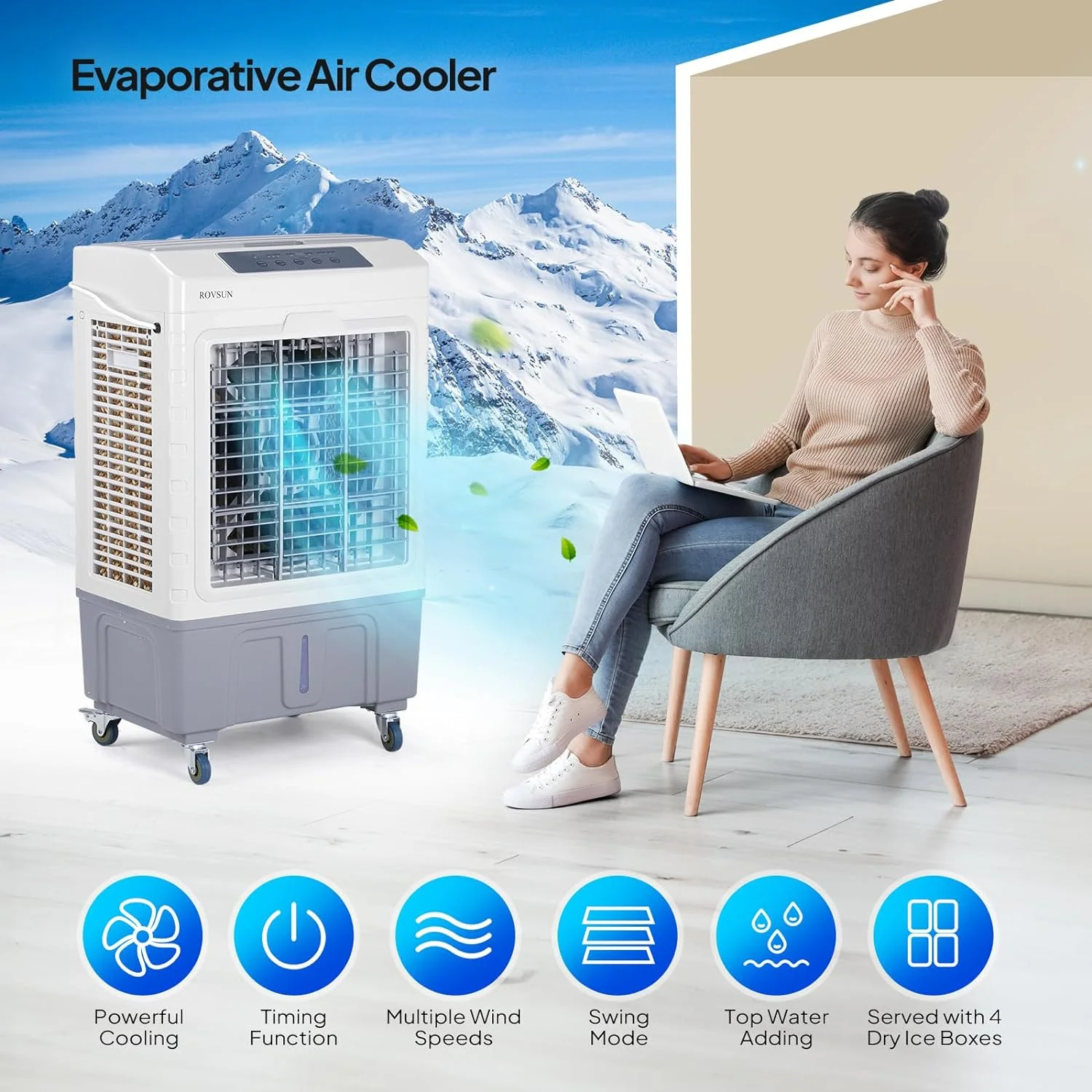 ROVSUN Portable Air Conditioners, White - Image 2