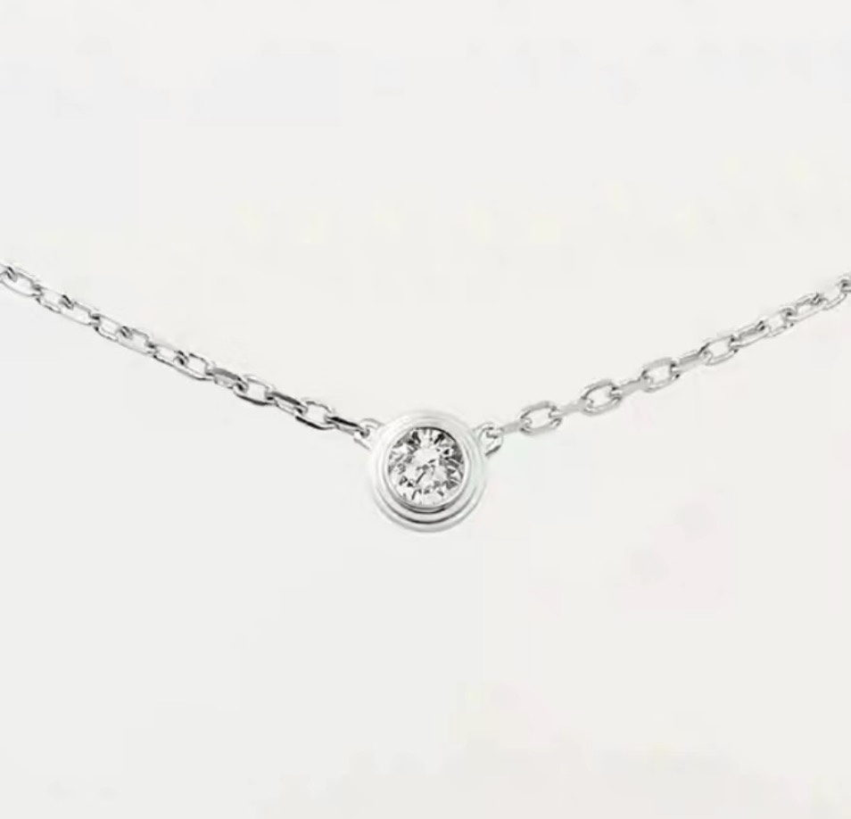 Cartier Minimalistic Single Diamond Necklace Earring Studs - Original Replica Club