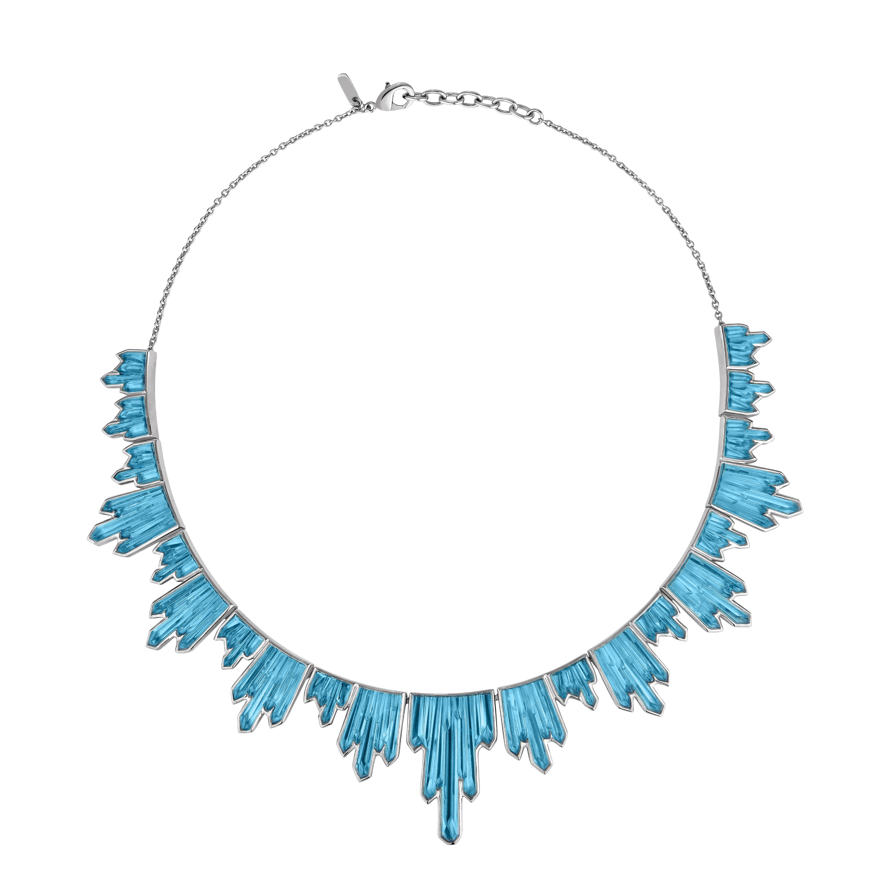 COLLIER TERRAMINERAL 21 CRISTAUX - CRISTAL BLEU PERSÉPOLIS, ARGENT
