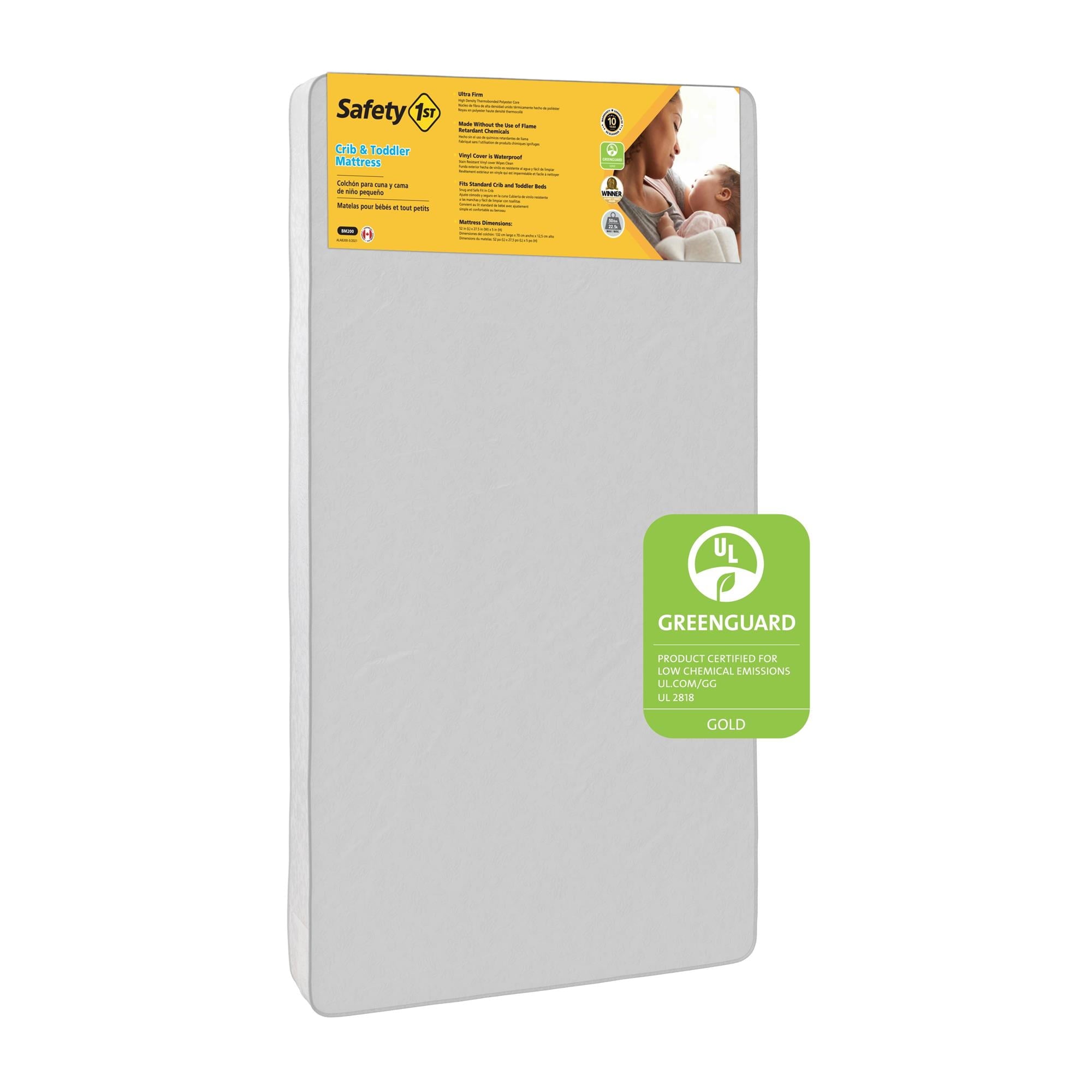 1st Sweet Dreams 5 Crib Toddler Mattress with Waterproof Cover| Greenguard Gold Certified