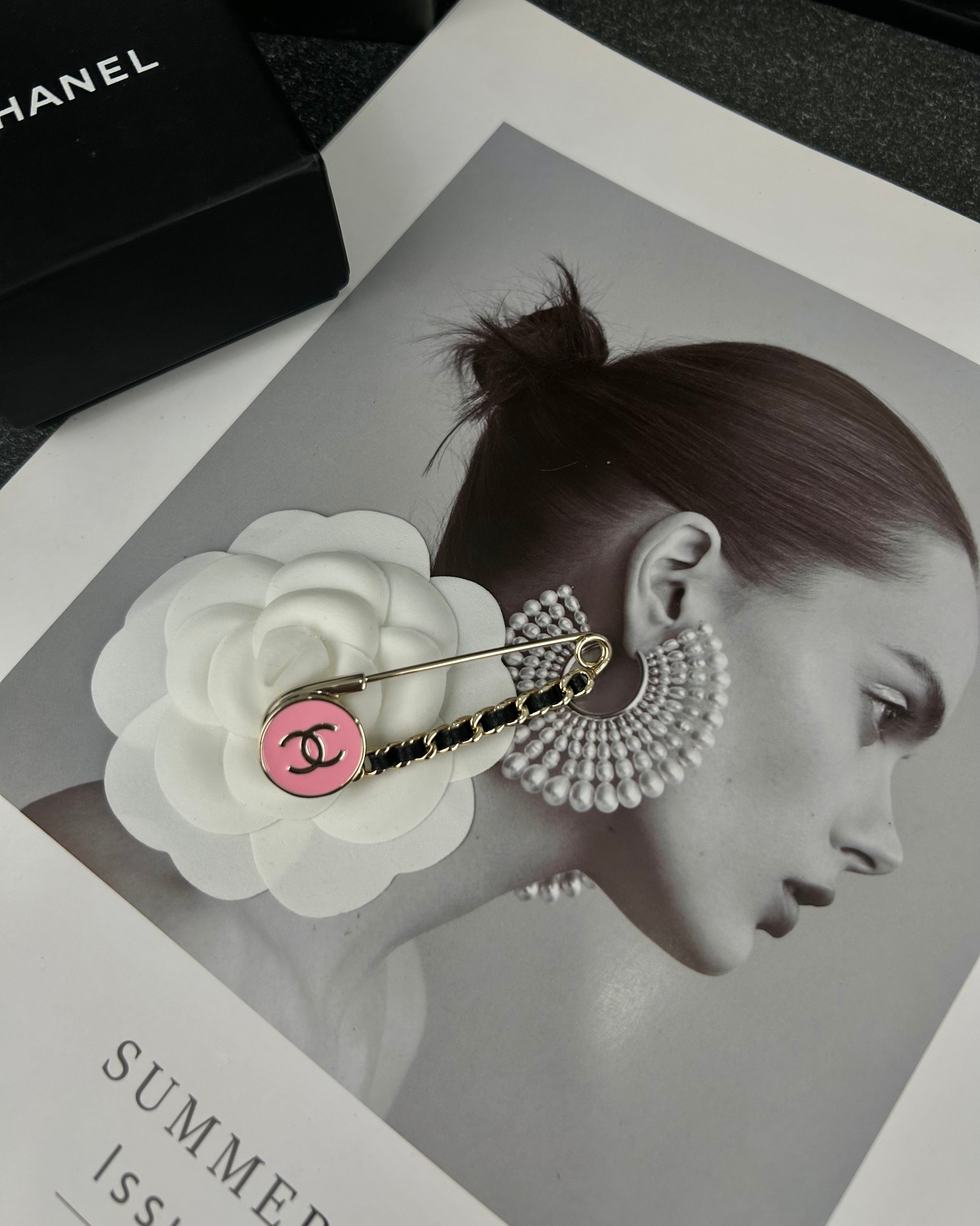Chanel Pink Enamel Pin Brooch - Original Replica Club