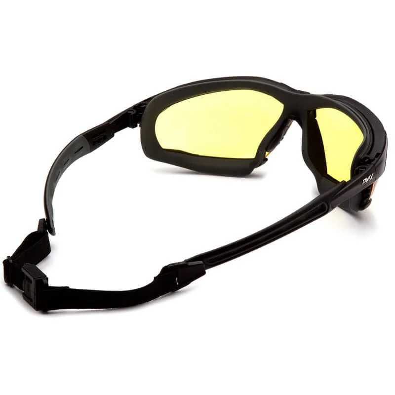 Pyramex Isotope Safety Glasses/Goggles Black Frame Amber H2MAX Anti-Fog Lenses - KTF Painting Interior Exterior