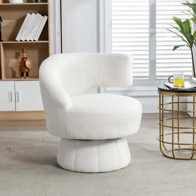360-Degree Swivel Cuddle Barrel Accent Chairs with Plush Upholstery