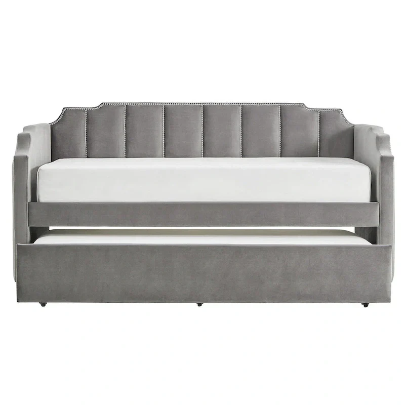 iNSPIRE Q Modern Chareau Glam Grey Velvet Daybed