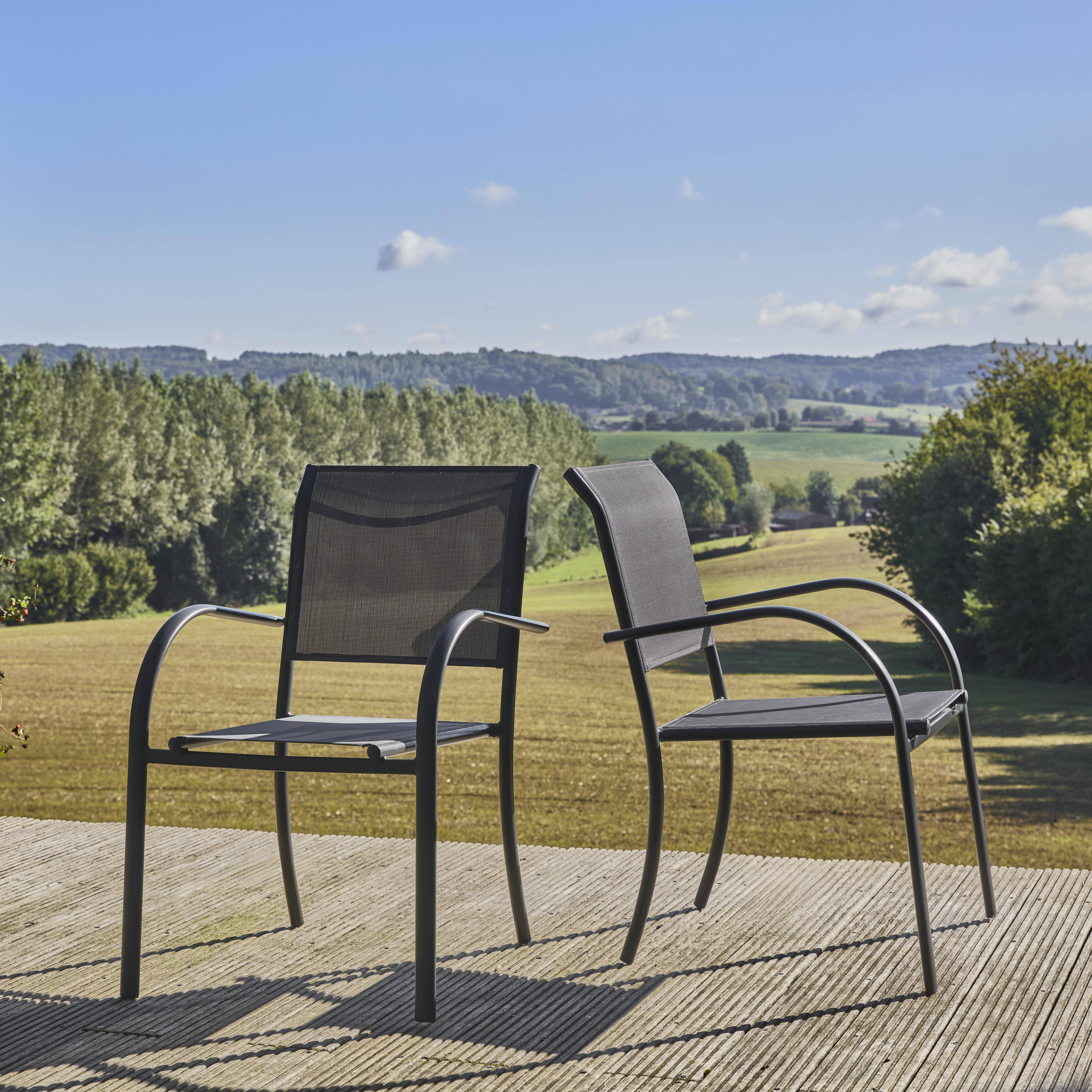 Milena Amara - Silla de jardín de aluminio y textileno, set de 2