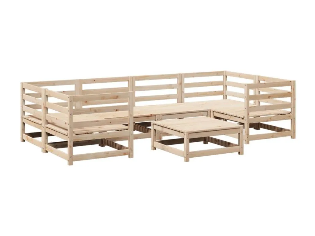 Juego de sofás de jardín 7 piezas Micasacool maciza de Micasacool
