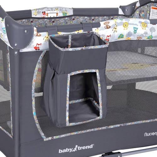 Baby Trend Nursery Center Playard with Toy Mobile. Tanzania Grey - Image 4