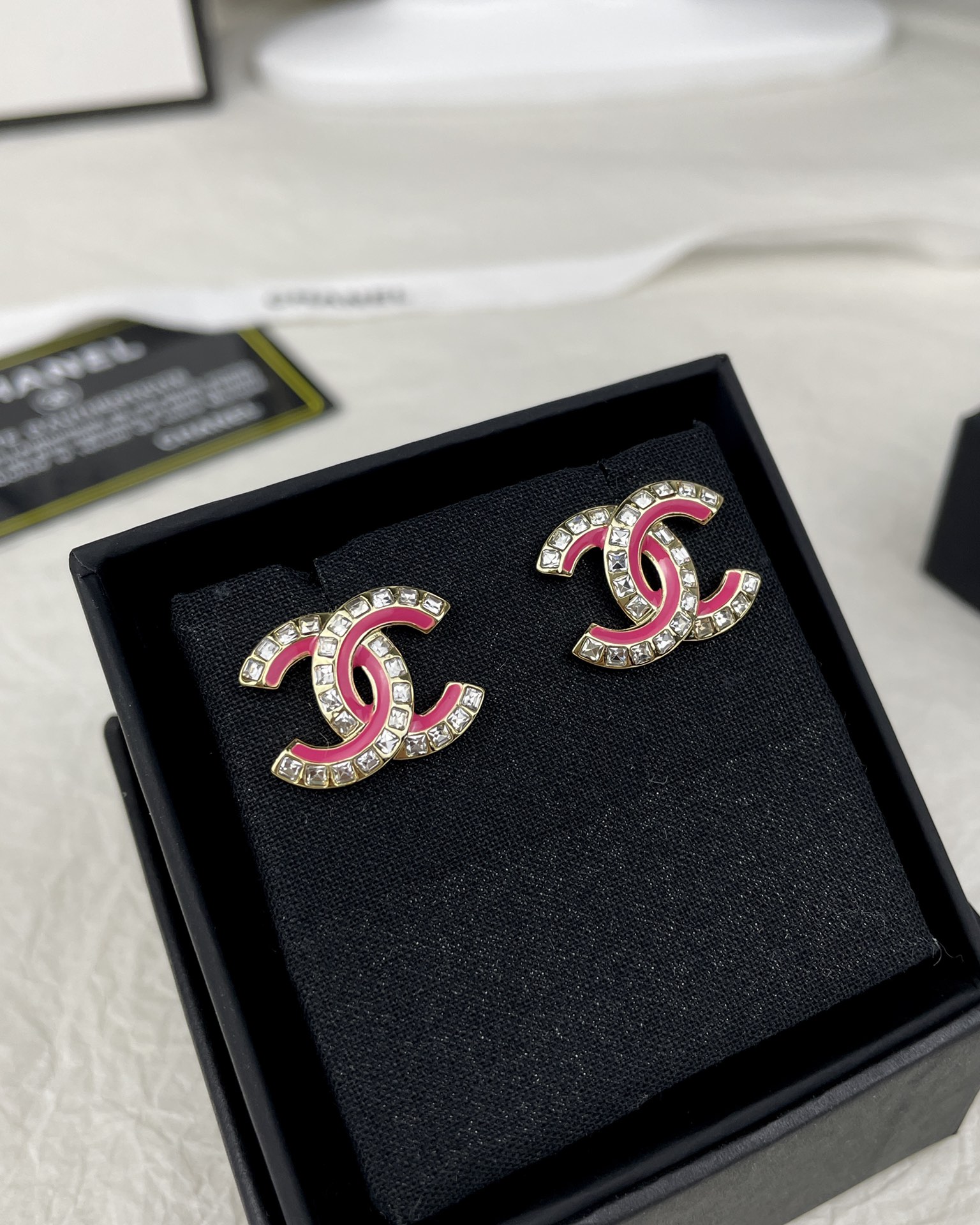 Pink Chanel Brooch Earrings - Original Replica Club