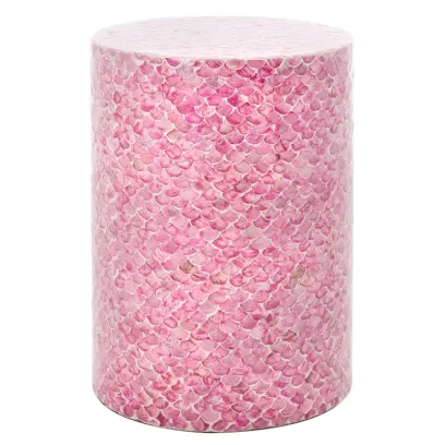 SAFAVIEH Rilla Dark Pink Round Accent Table - Dimensions: 13.8" W x 13.8" L x 19.7" H
