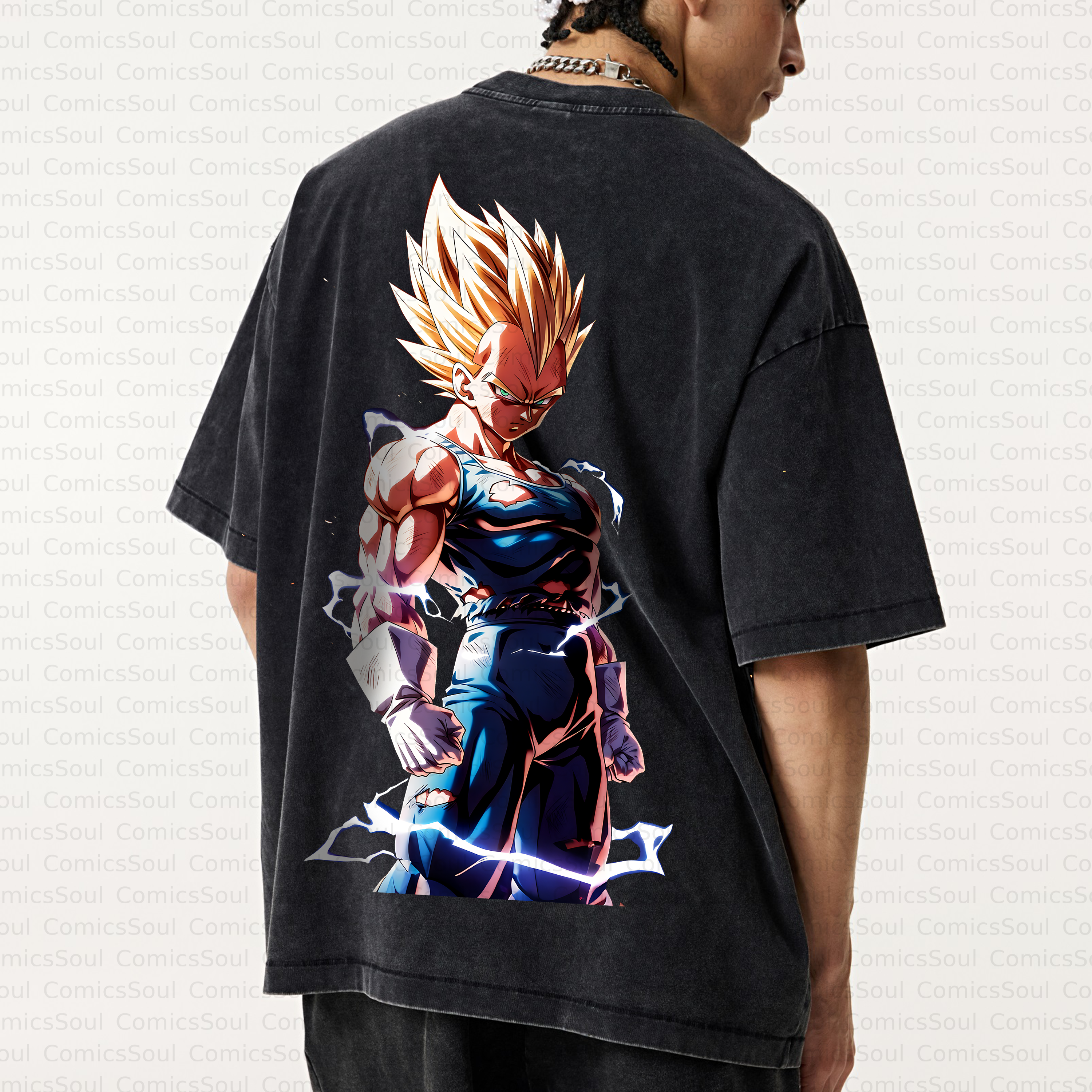 Unisex Anime Inspired Vintage Washed T-Shirt