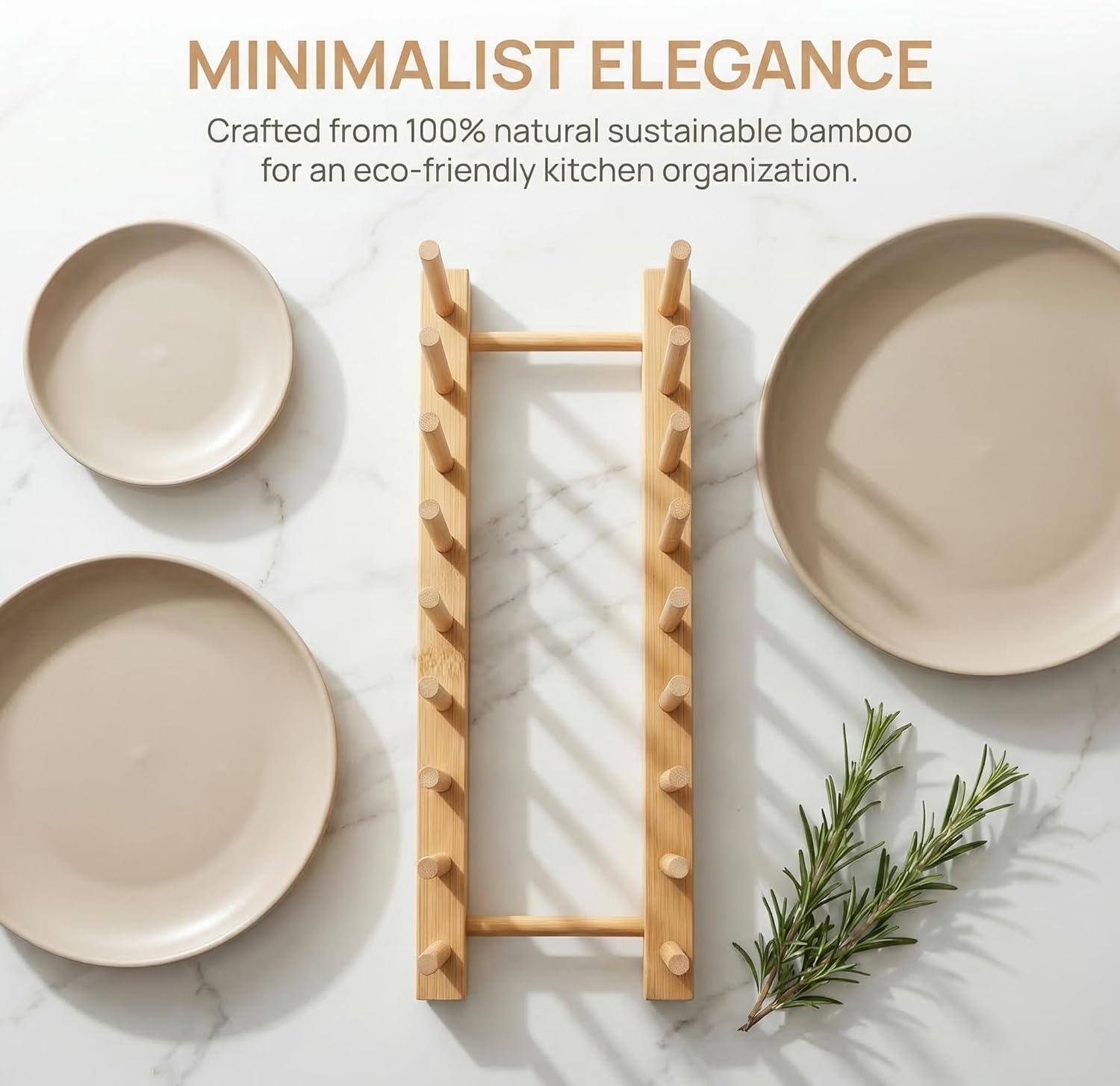 Bamboo Wooden Dish Racks for Kitchen Counter, Plate Organizer for Cabinet Stand Drainer Storage Holder Organizer for Dish, Pots, Lids, Bowls, Cups, and Cutting Boards and Books