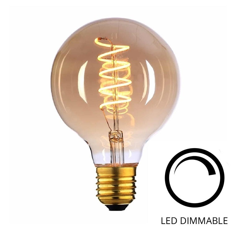 Highlight E27 4Watt Gold Spiraal 80mm Dimbaar
